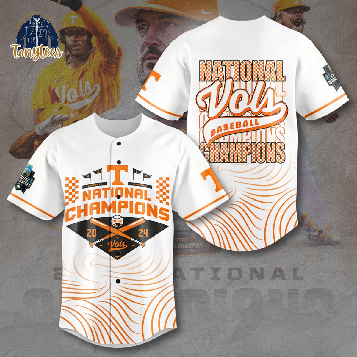 Tennessee Volunteers 2024 National Champions Baseball Jersey