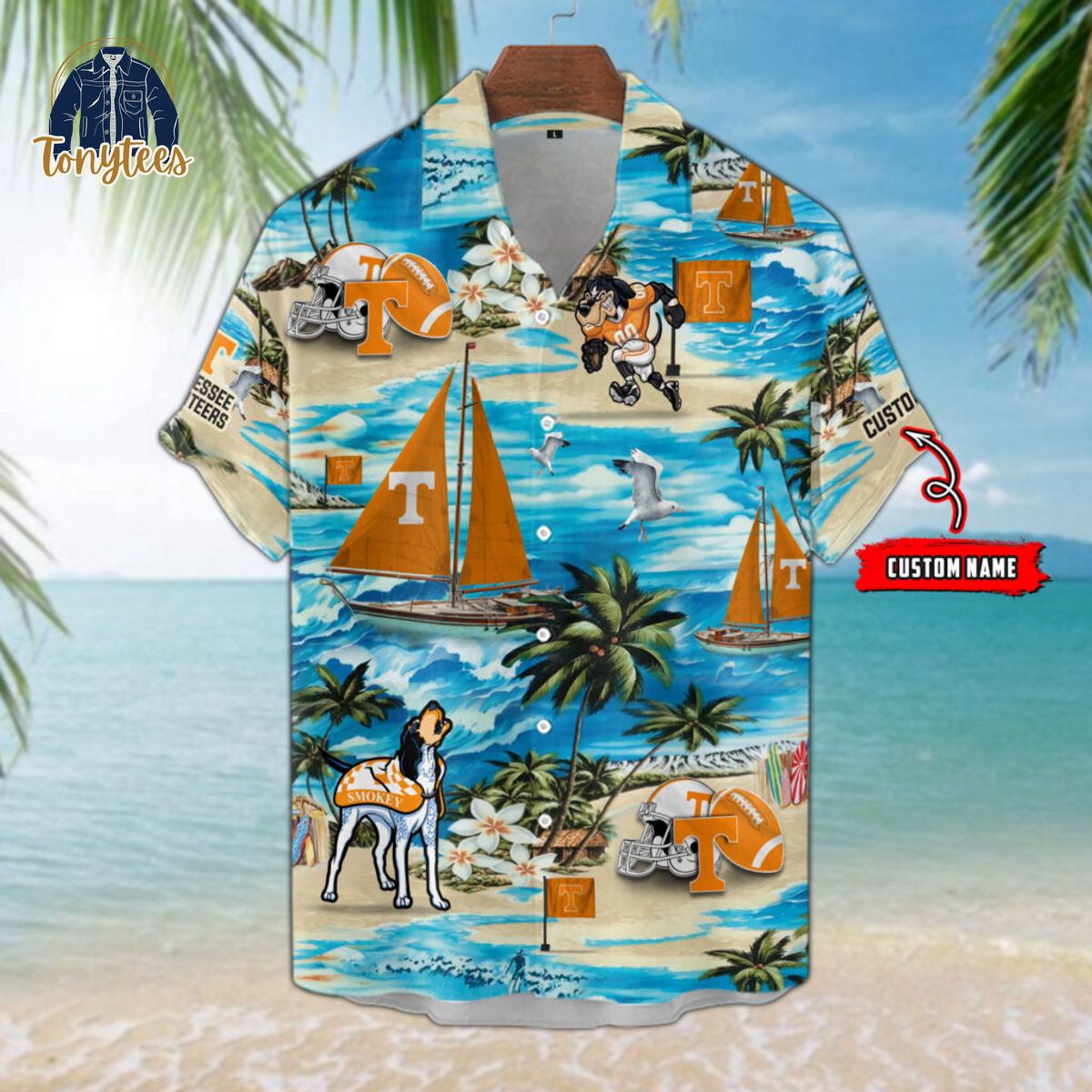 Tennessee Volunteers Custom Name Summer Tropical Hawaiian Shirt