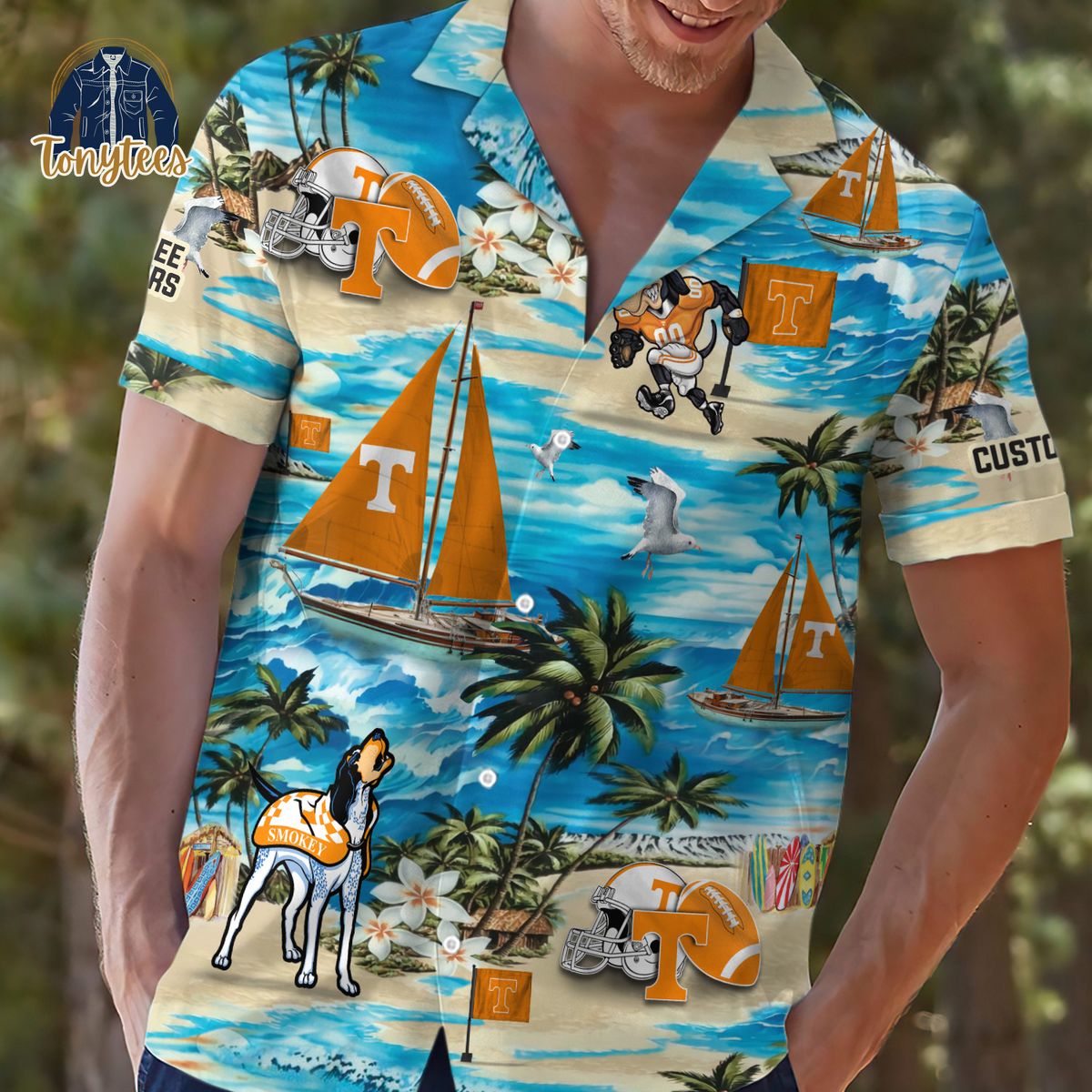 Tennessee Volunteers Custom Name Summer Tropical Hawaiian Shirt