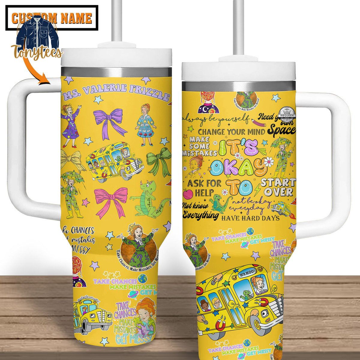 The Magic School Bus Ms.Valerie Frizzle Custom Name Stanley Cup Handle Tumbler