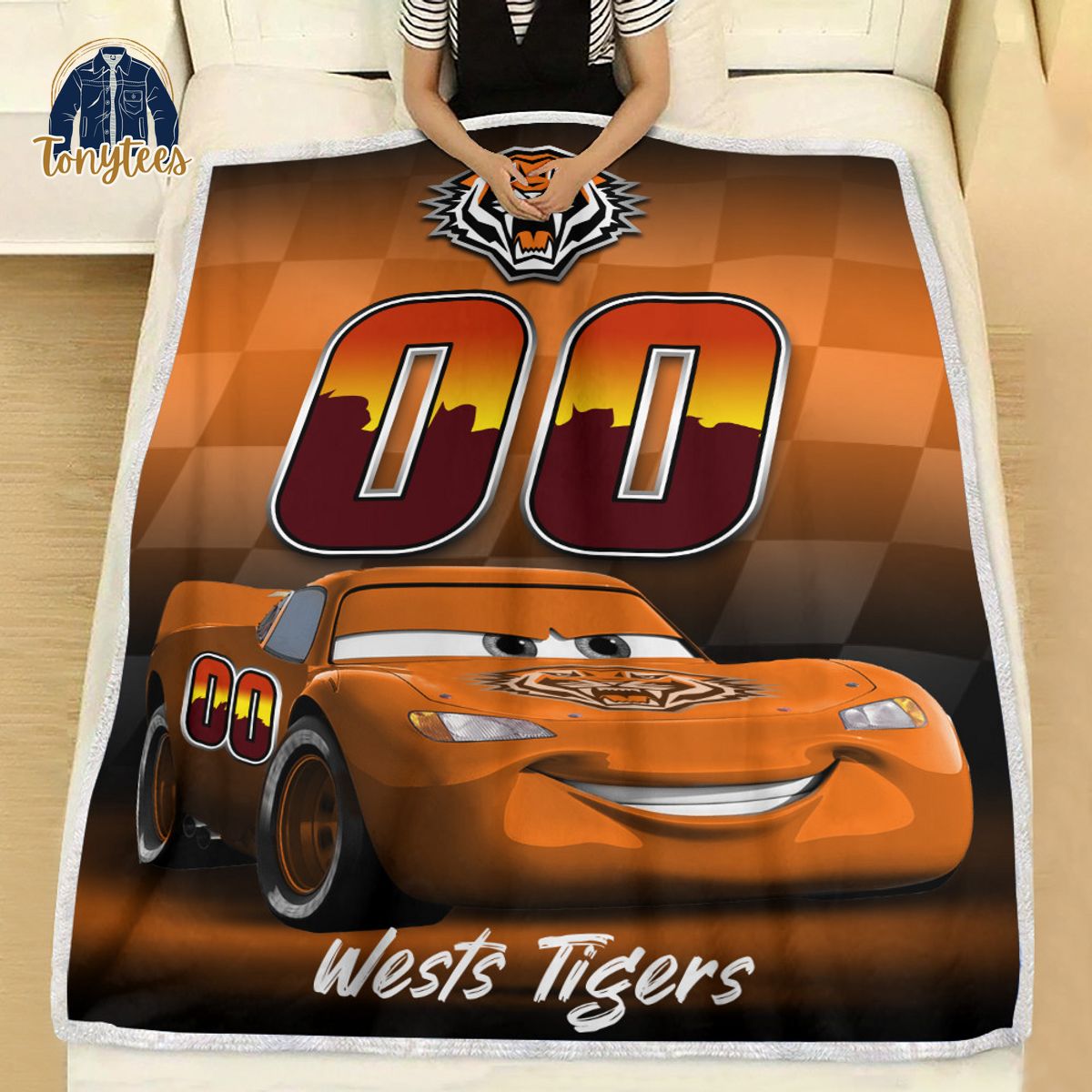 Wests Tigers NRL Personalized Disney Car Fleece Blanket