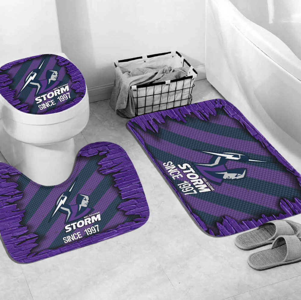 Melbourne Storm NRL Shower Curtain Bathroom Set