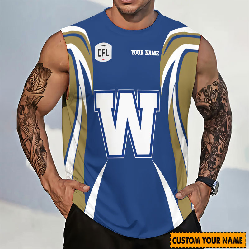 Winnipeg Blue Bombers CFL Blue Personalized Tanktop