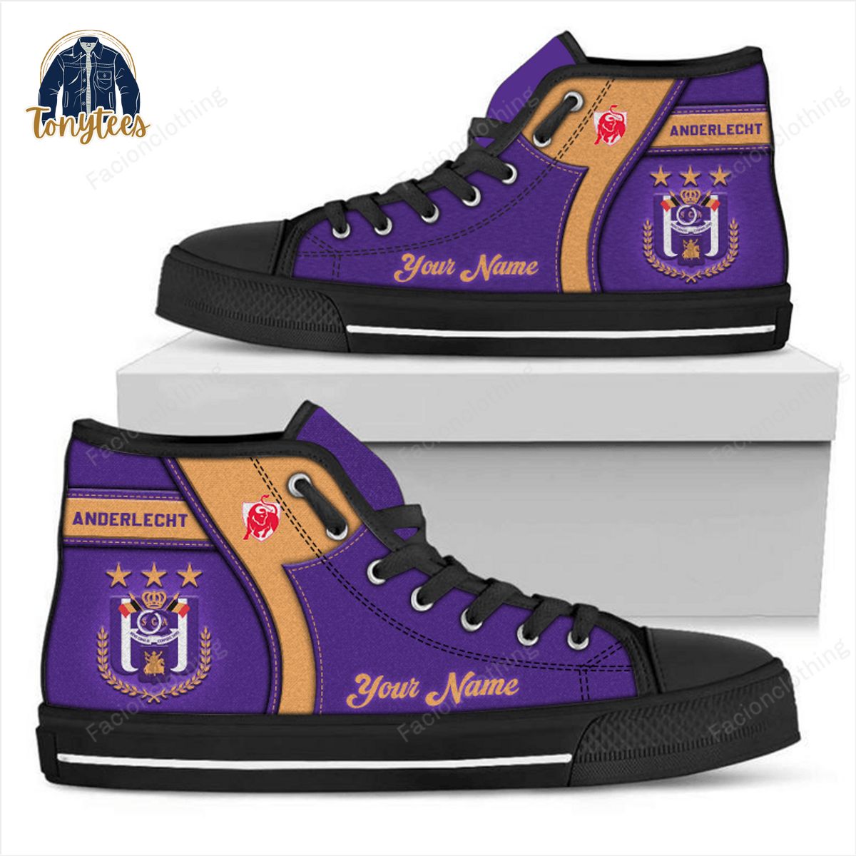 Anderlecht Personalized High Top Canvas Shoes