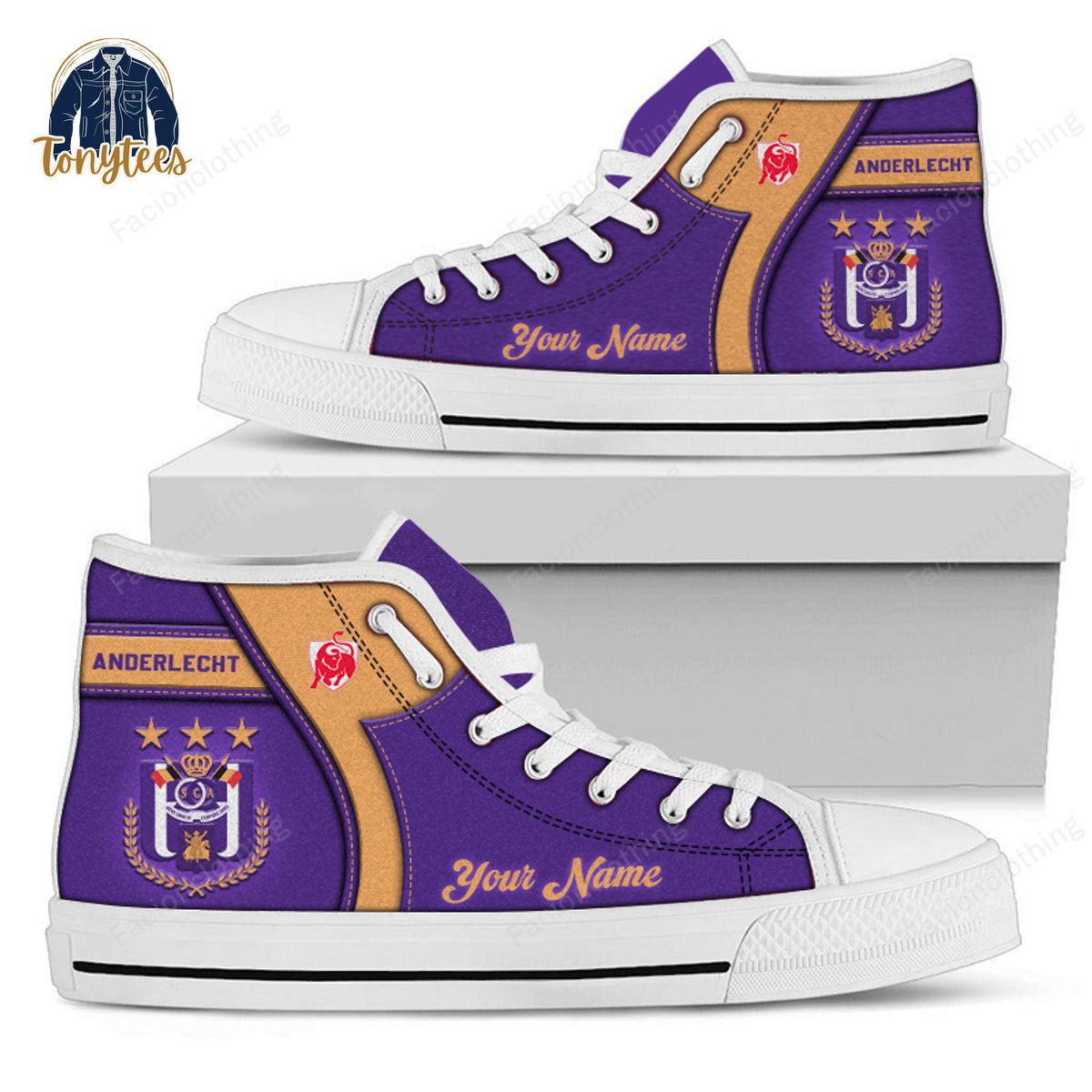 Anderlecht Personalized High Top Canvas Shoes