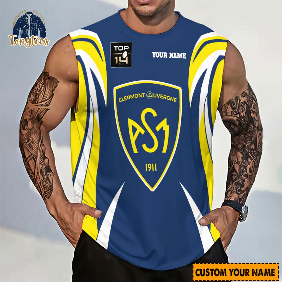 ASM Clermont Auvergne Rugby Top 14 Personalized Tanktop