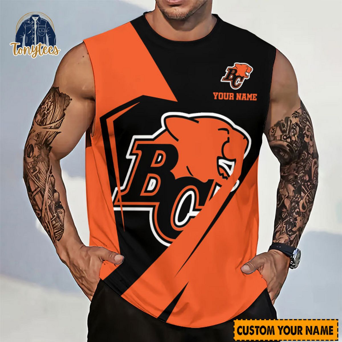 BC Lions CFL Orange Personalized Tanktop