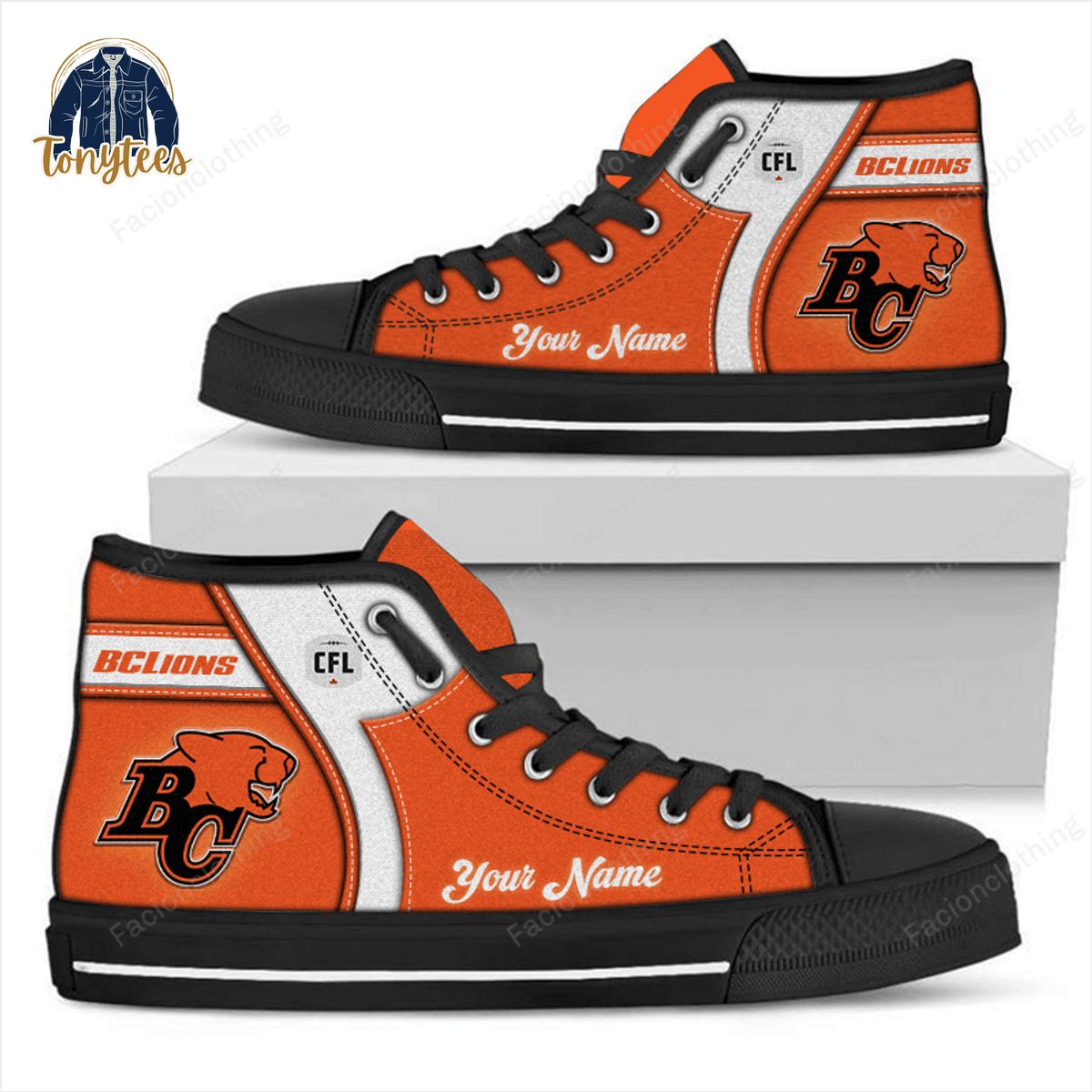 BC Lions CFL Personalized High Top Canvas Shoes