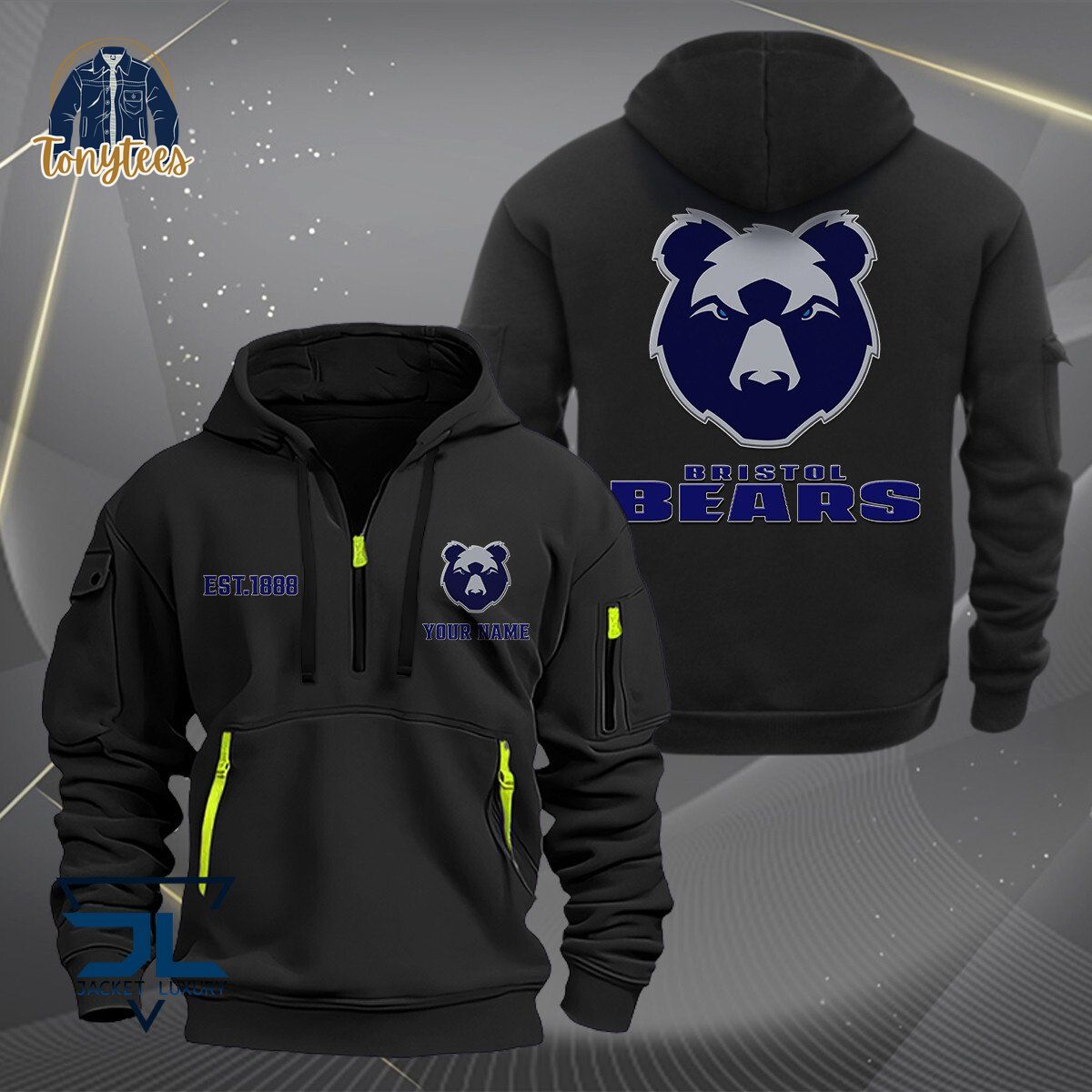 Bristol Bears Rugby Personalized Heavy Hoodie