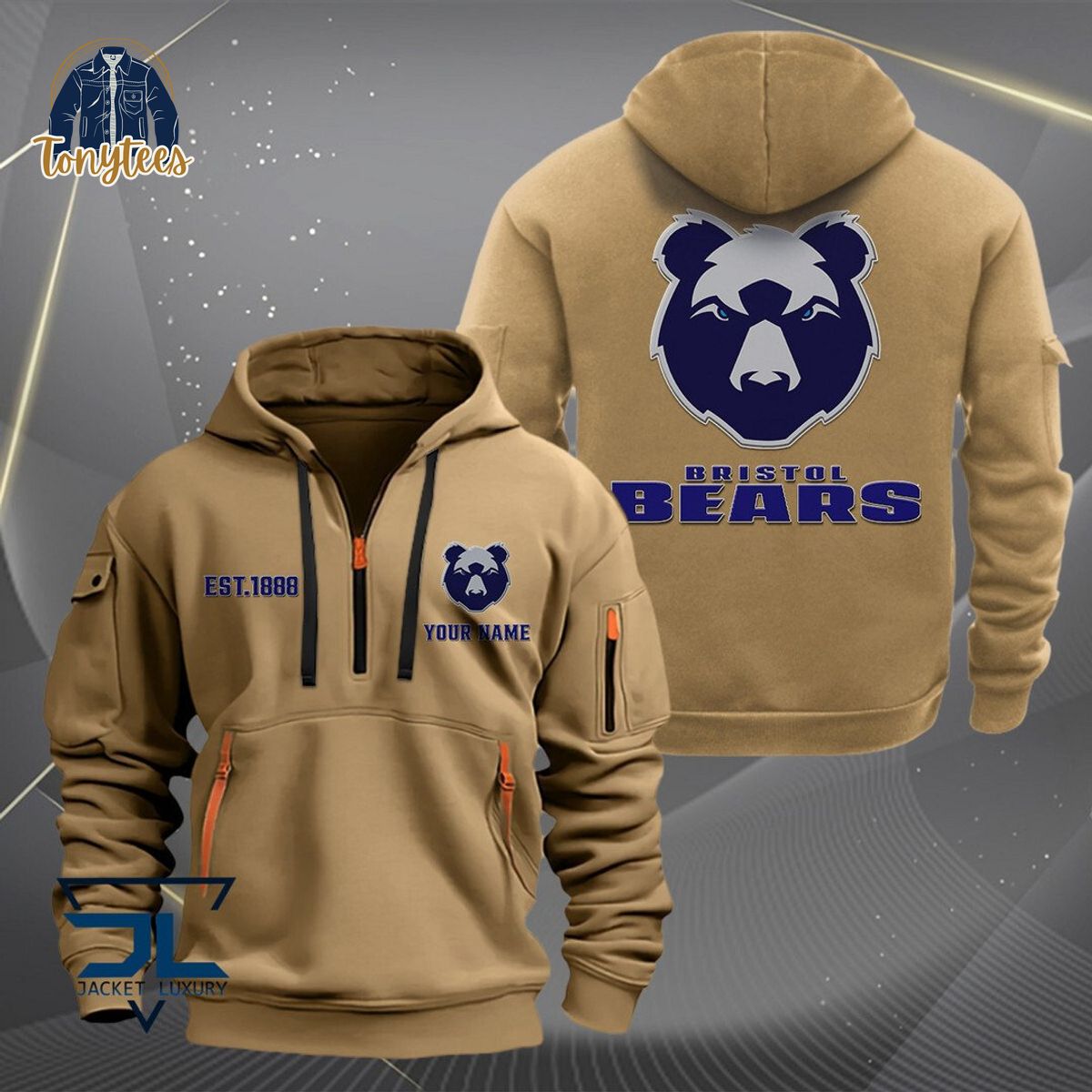 Bristol Bears Rugby Personalized Heavy Hoodie