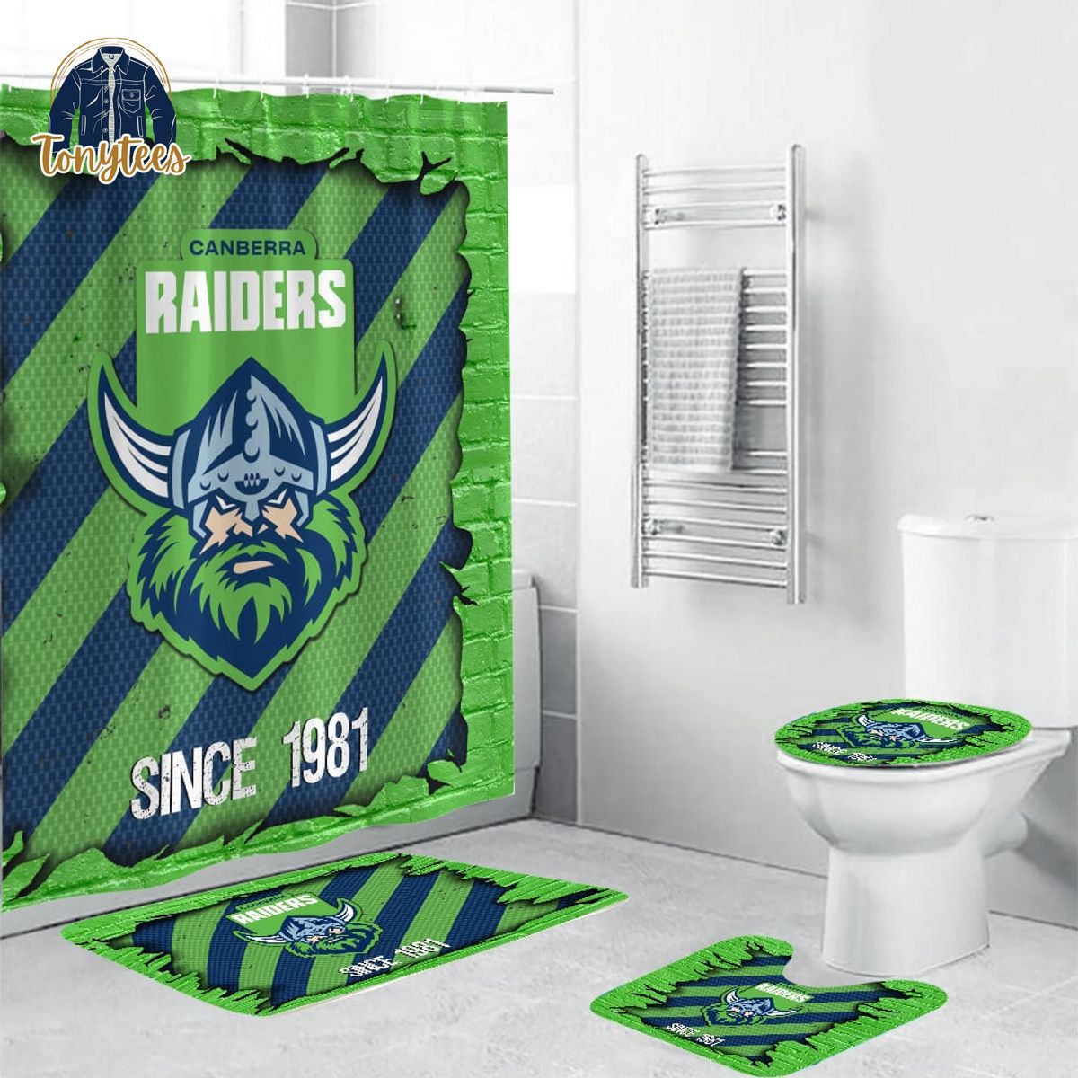 Canberra Raiders NRL Shower Curtain Bathroom Set