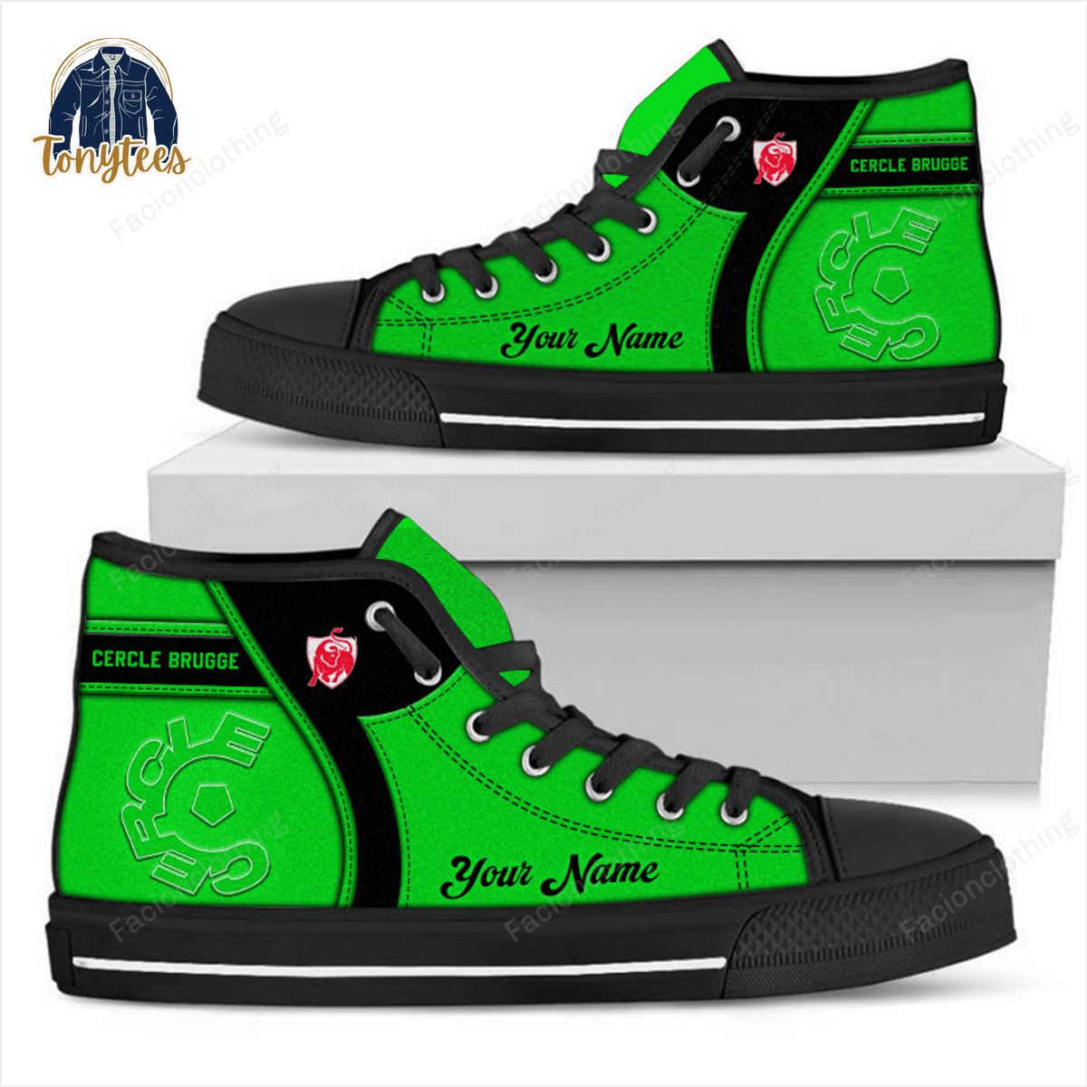 Cercle Brugge Personalized High Top Canvas Shoes