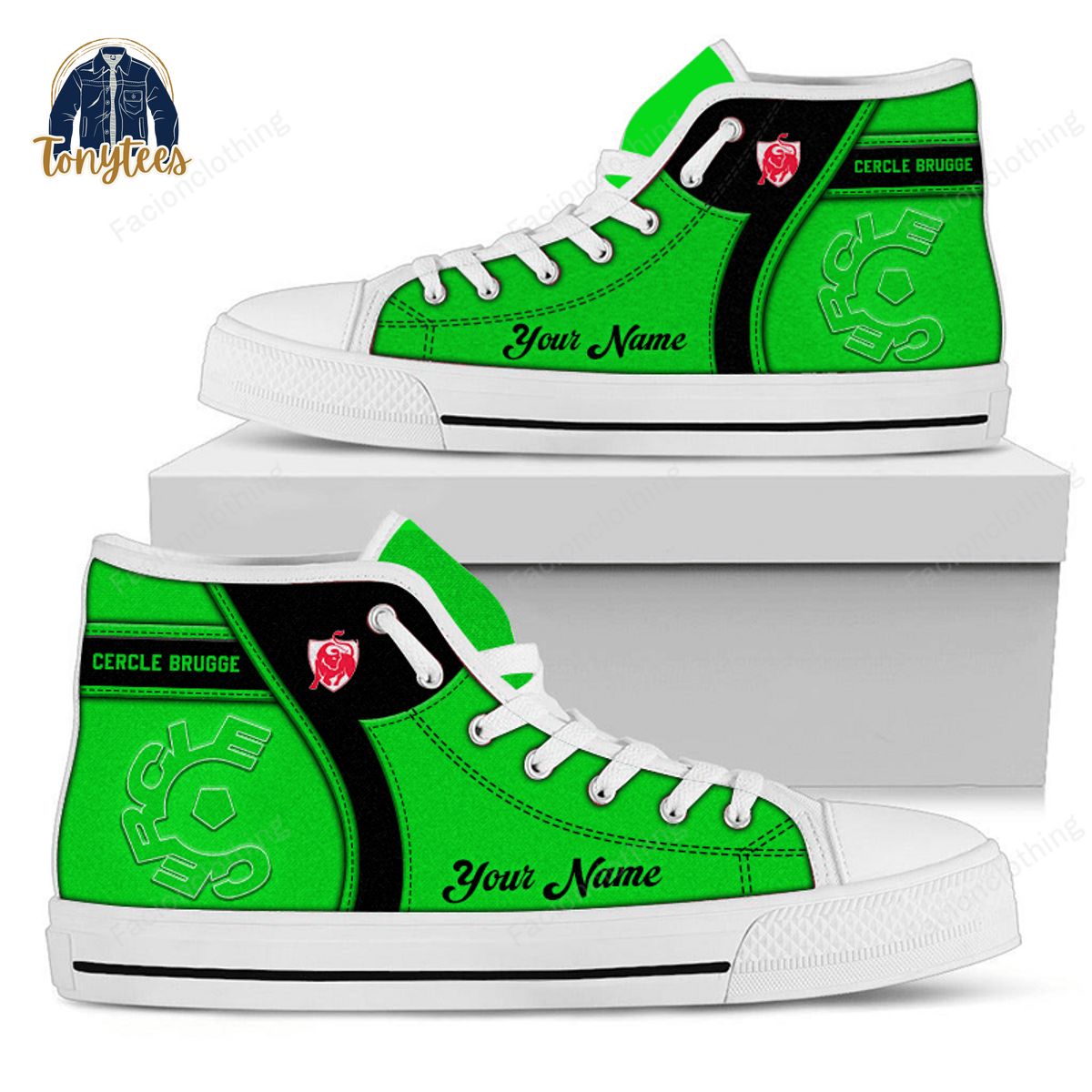 Cercle Brugge Personalized High Top Canvas Shoes