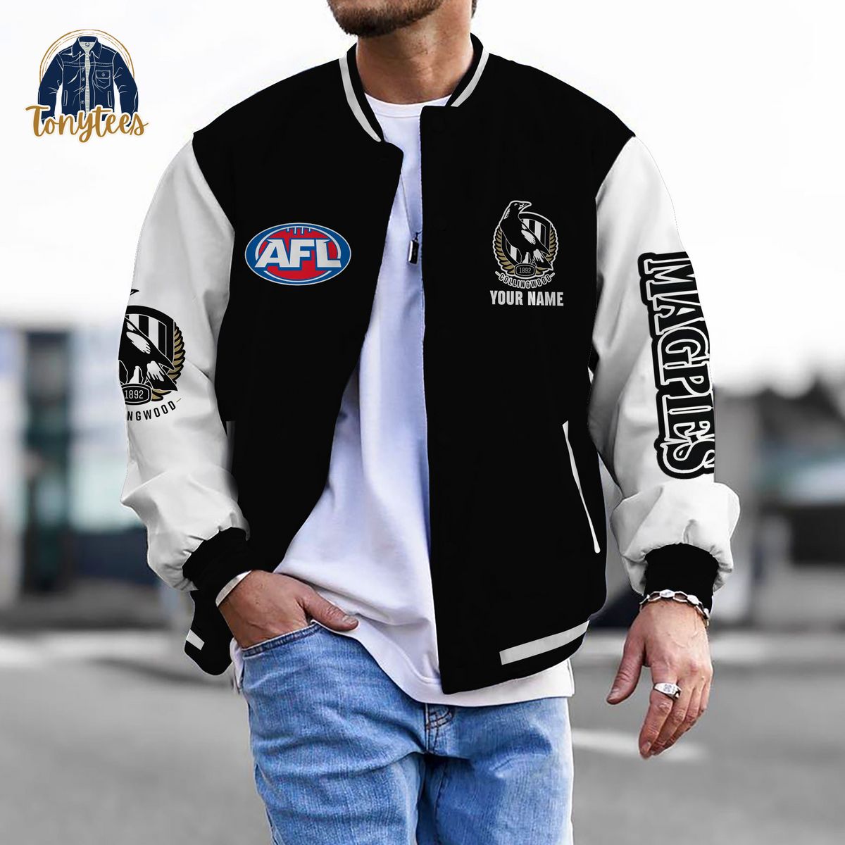 Collingwood Football Club AFL Custom Name Baseball Jacket