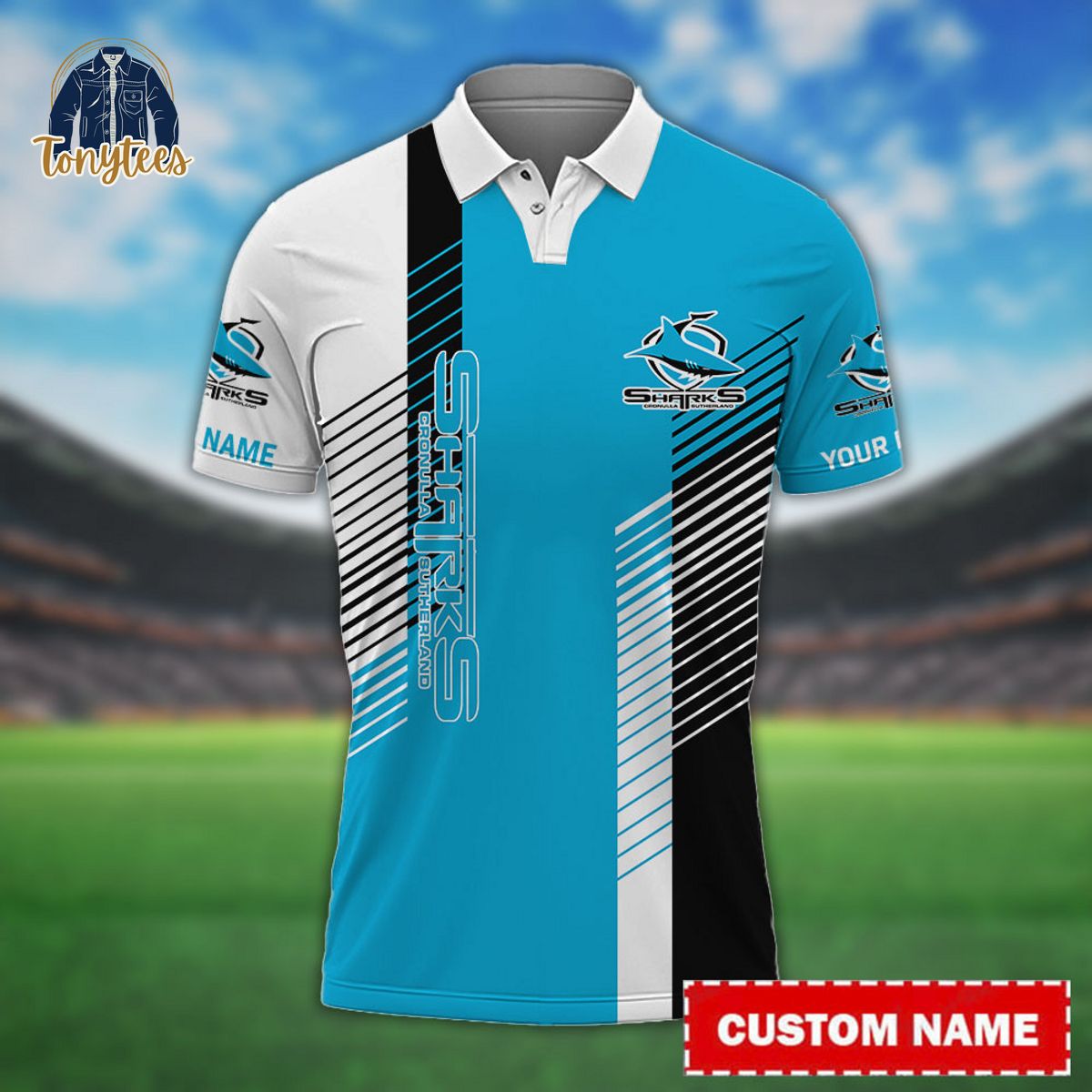 Cronulla-Sutherland Sharks NRL Custom Name Polo Shirt