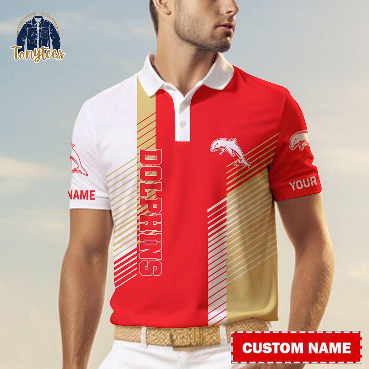 Dolphins NRL Custom Name Polo Shirt