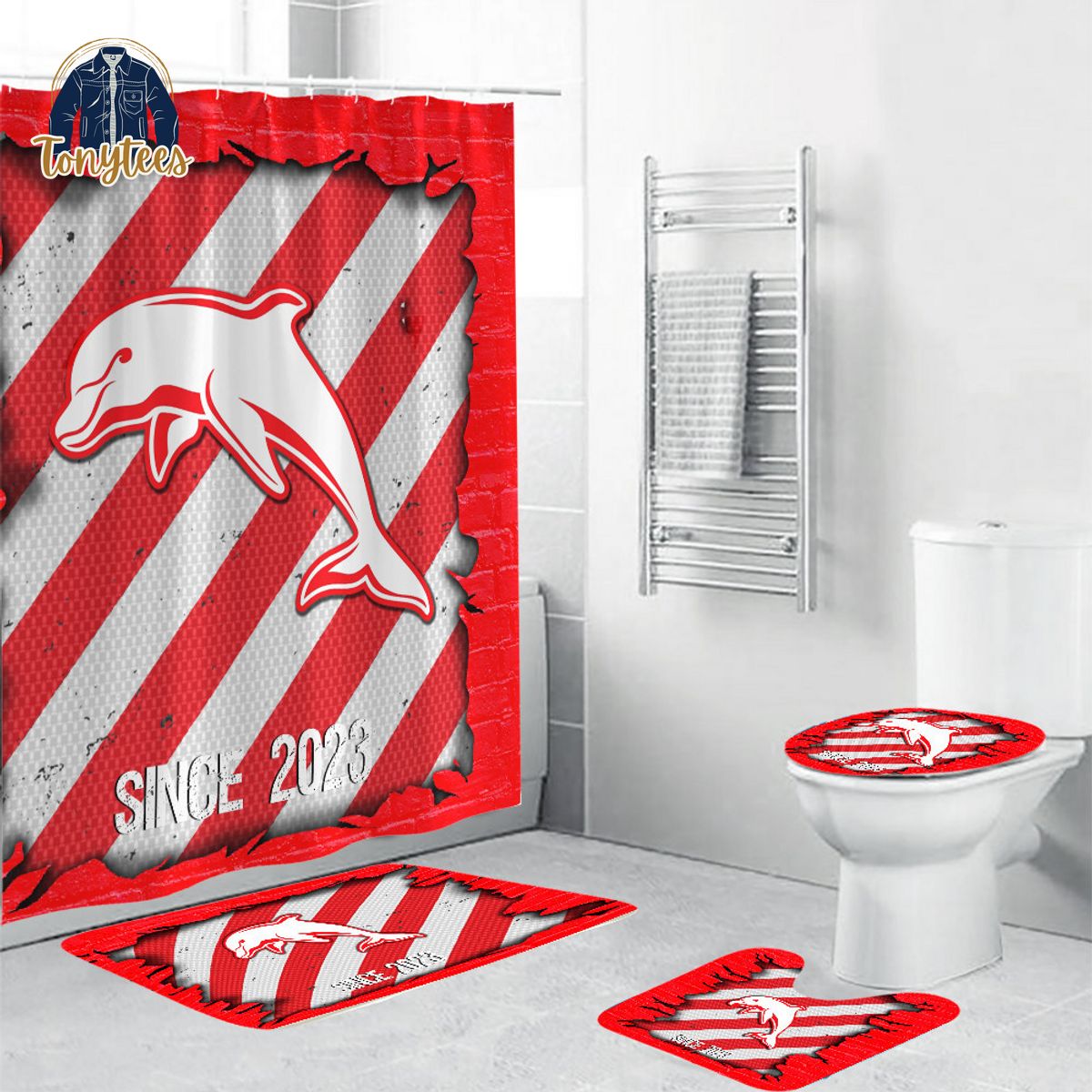 Dolphins NRL Shower Curtain Bathroom Set