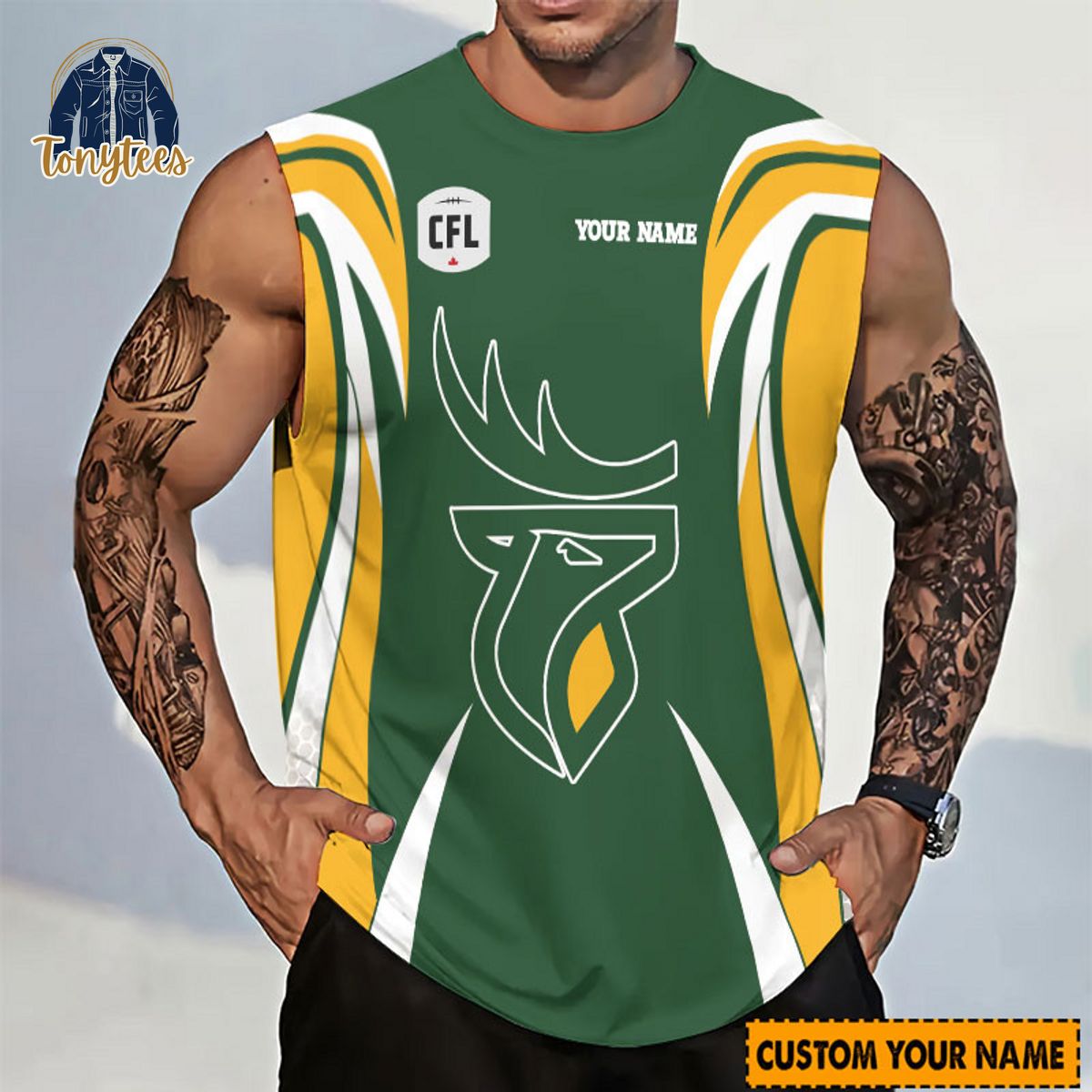 Edmonton Elks CFL Green Personalized Tanktop