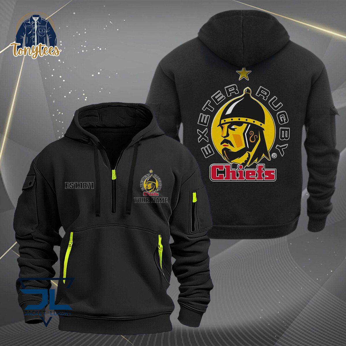 Exeter Chiefs Rugby Personalized Heavy Hoodie