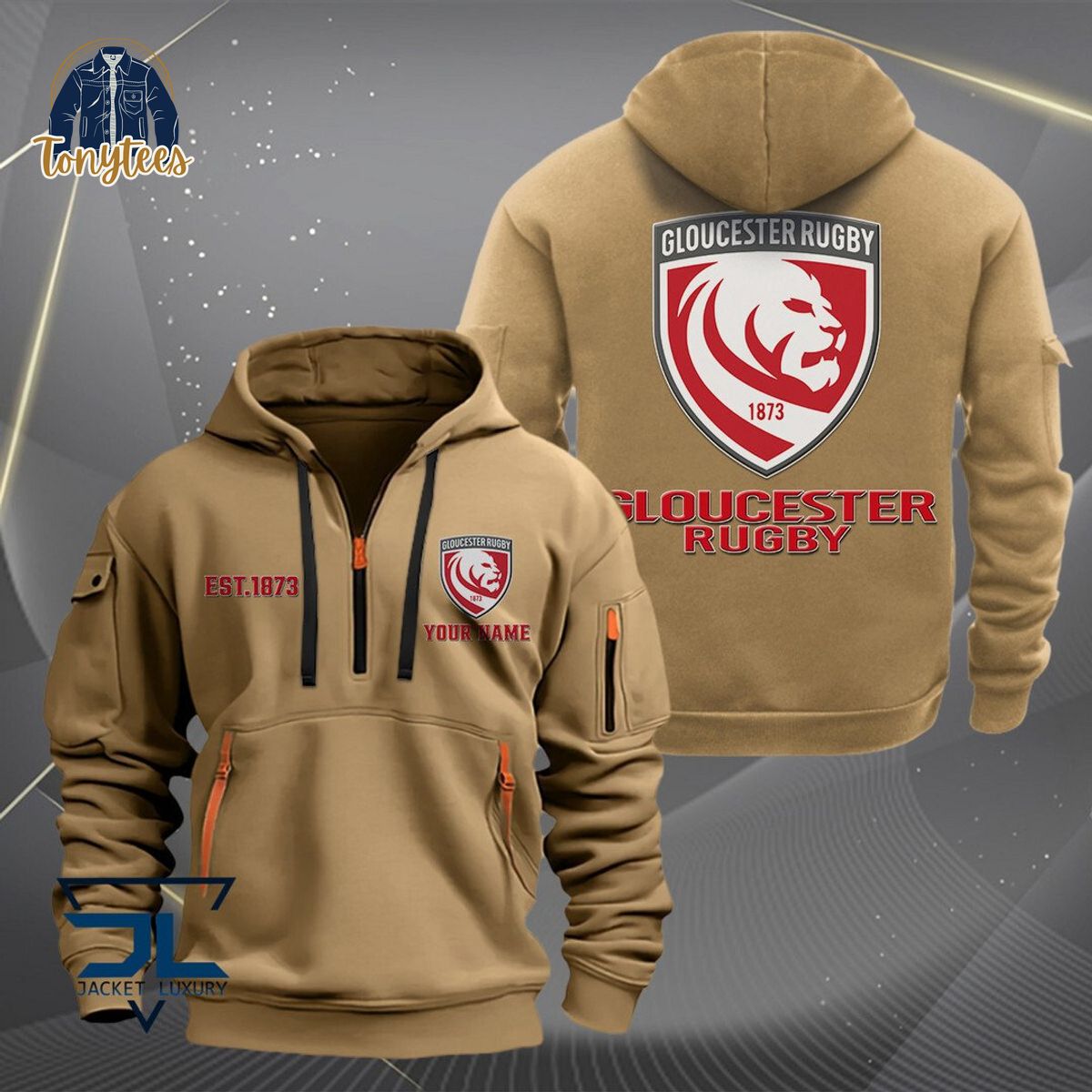 Gloucester Rugby Personalized Heavy Hoodie