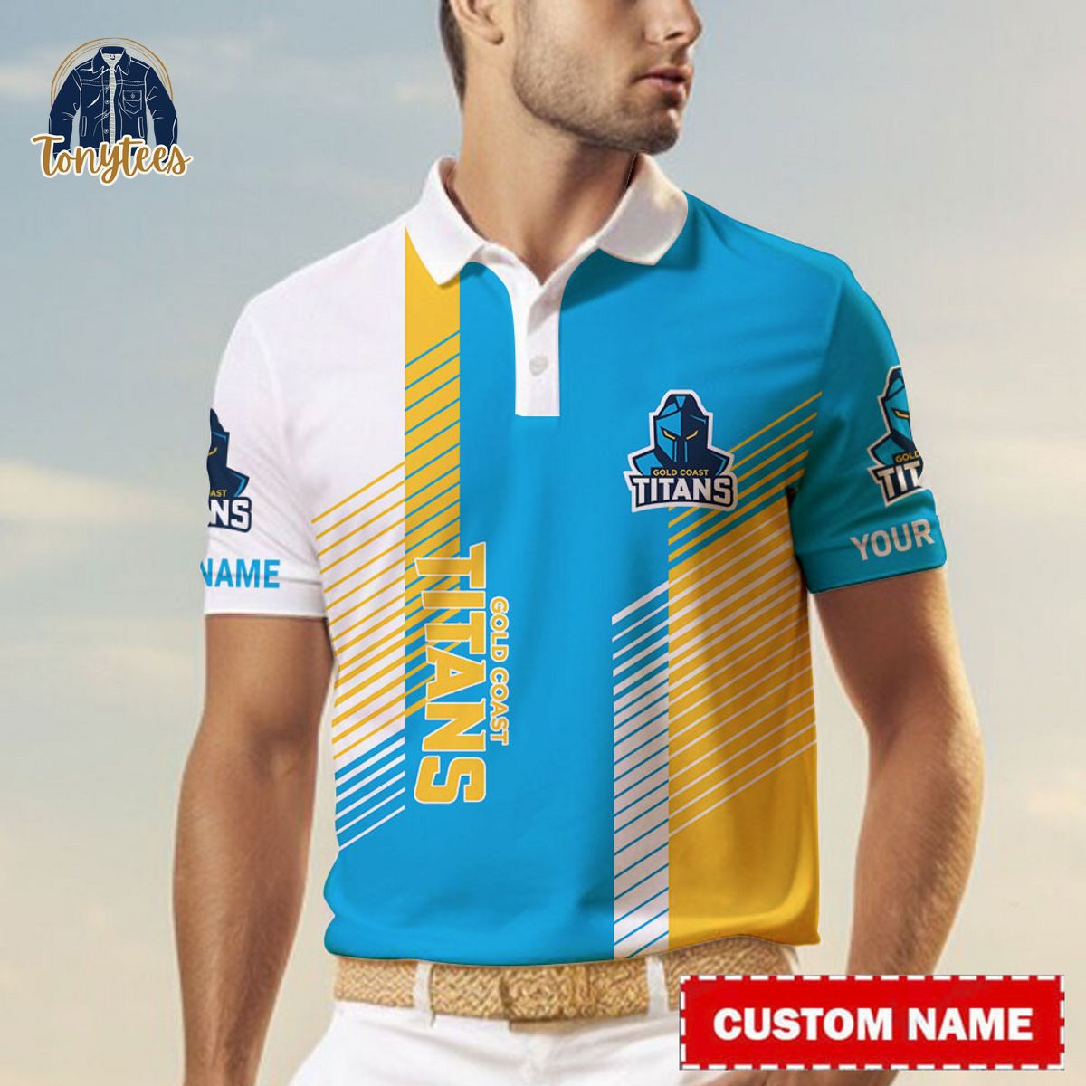 Gold Coast Titans NRL Custom Name Polo Shirt