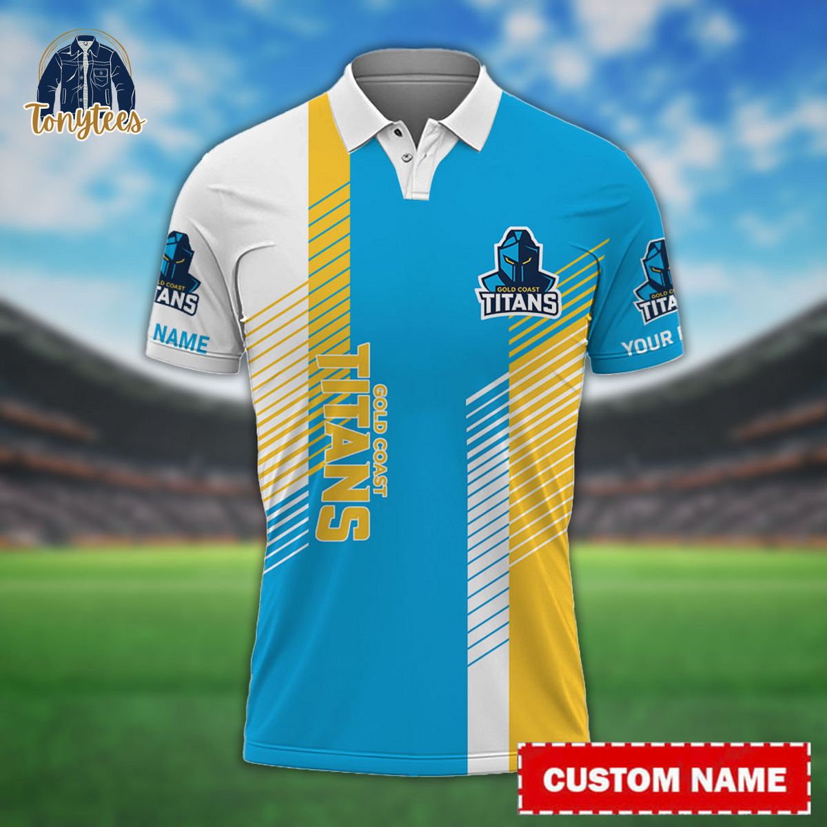 Gold Coast Titans NRL Custom Name Polo Shirt