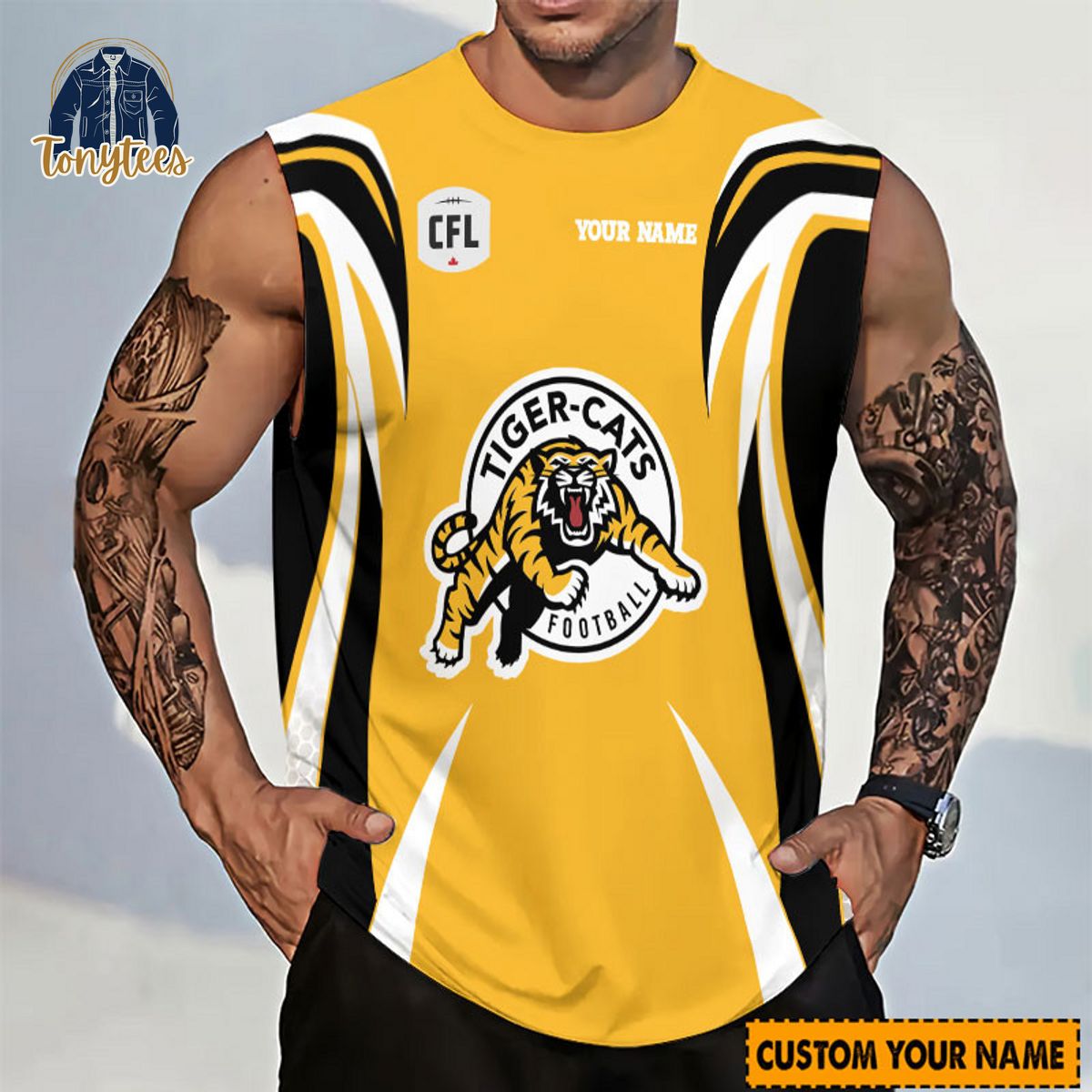 Hamilton Tiger-Cats CFL Yellow Personalized Tanktop