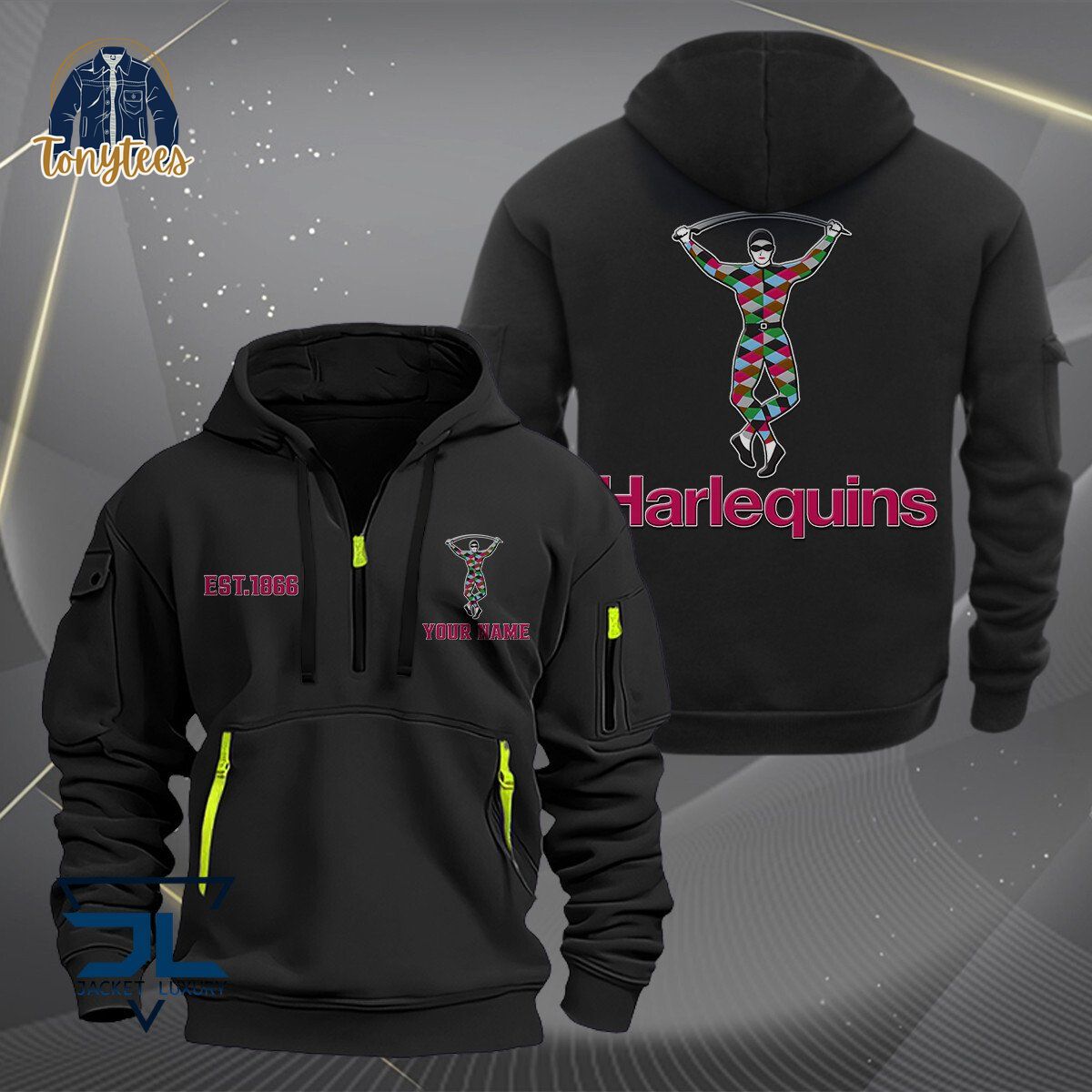 Harlequins Rugby Personalized Heavy Hoodie