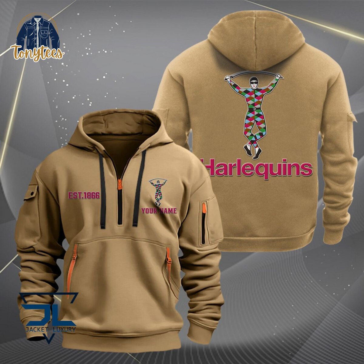 Harlequins Rugby Personalized Heavy Hoodie