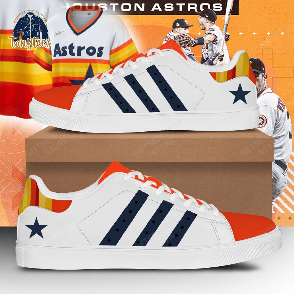 Houston Astros Adidas Stan Smith Shoes