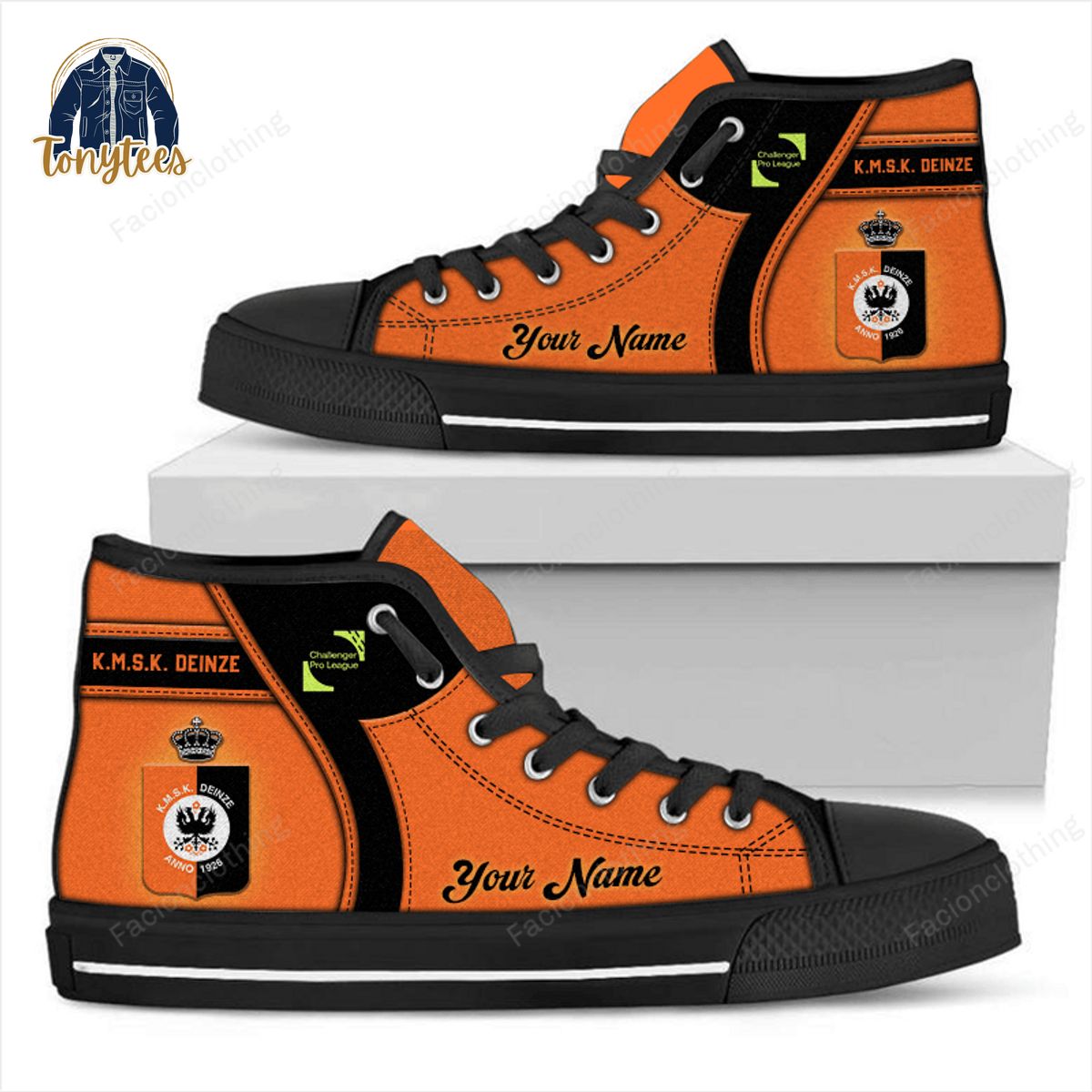 K.M.S.K. Deinze Personalized High Top Canvas Shoes