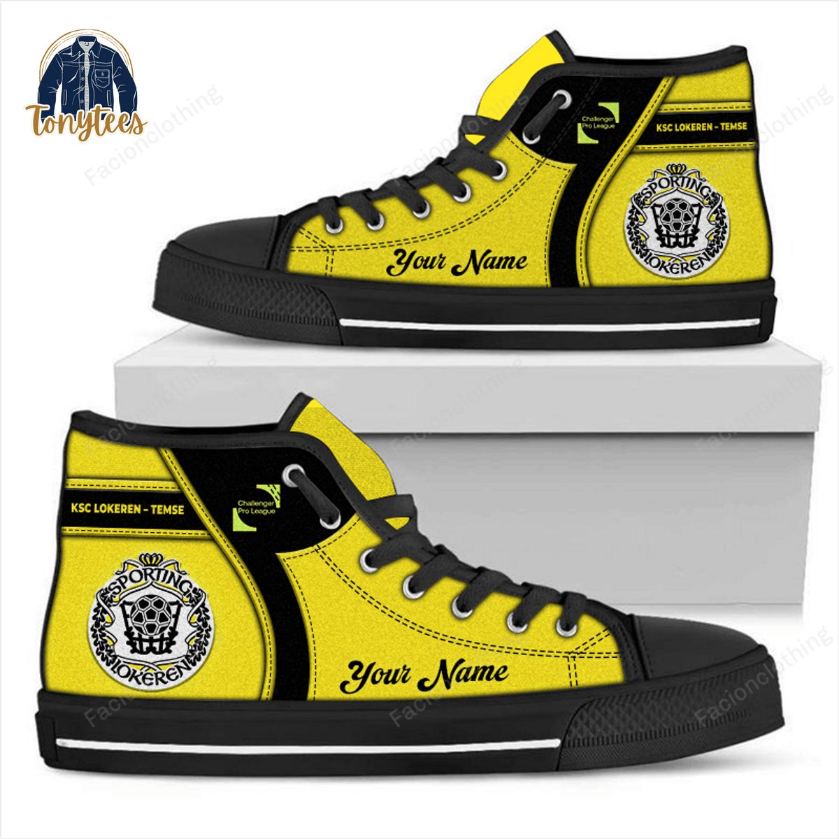 K.S.C. Lokeren-Temse Personalized High Top Canvas Shoes