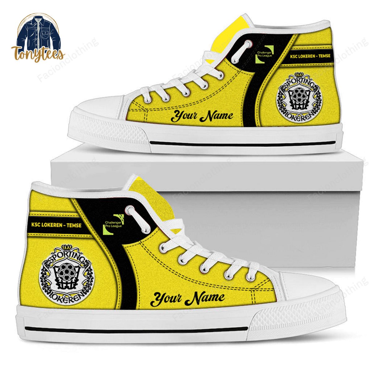 K.S.C. Lokeren-Temse Personalized High Top Canvas Shoes