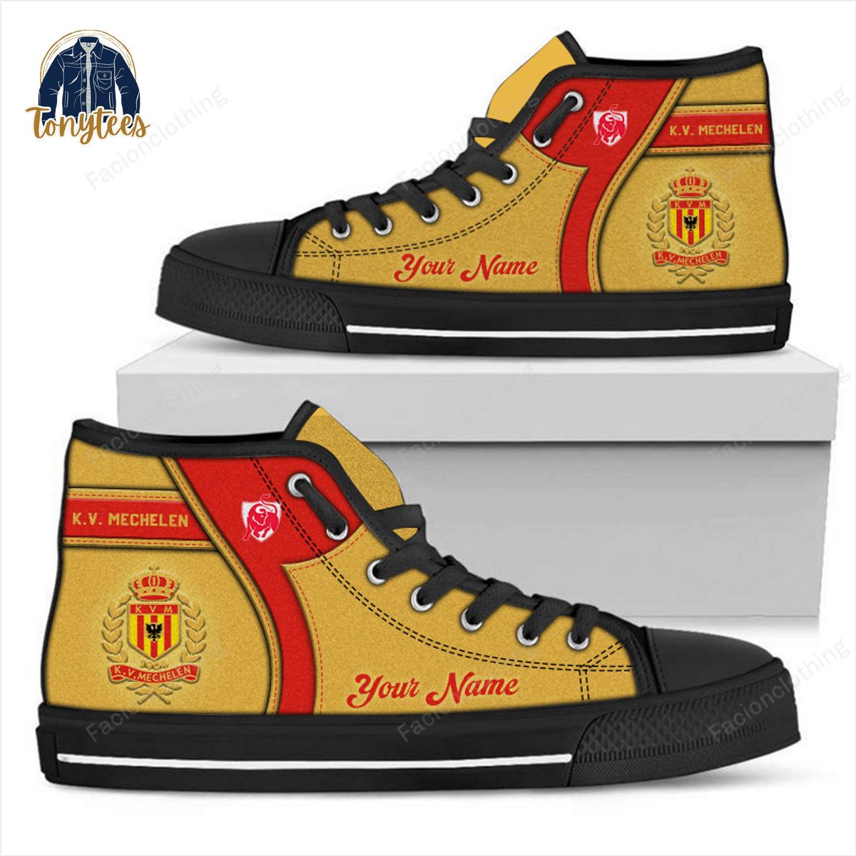 K.V. Mechelen Personalized High Top Canvas Shoes