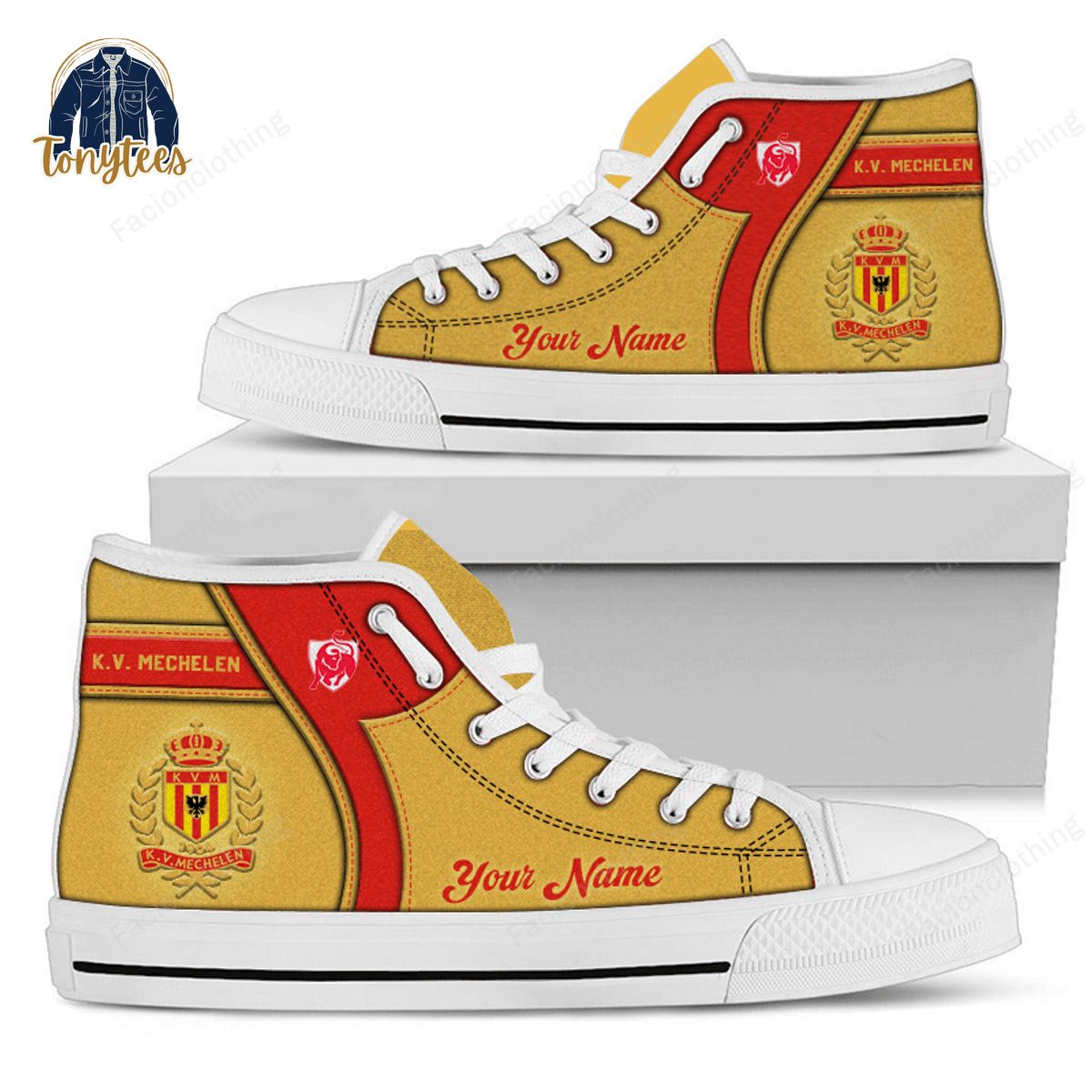 K.V. Mechelen Personalized High Top Canvas Shoes