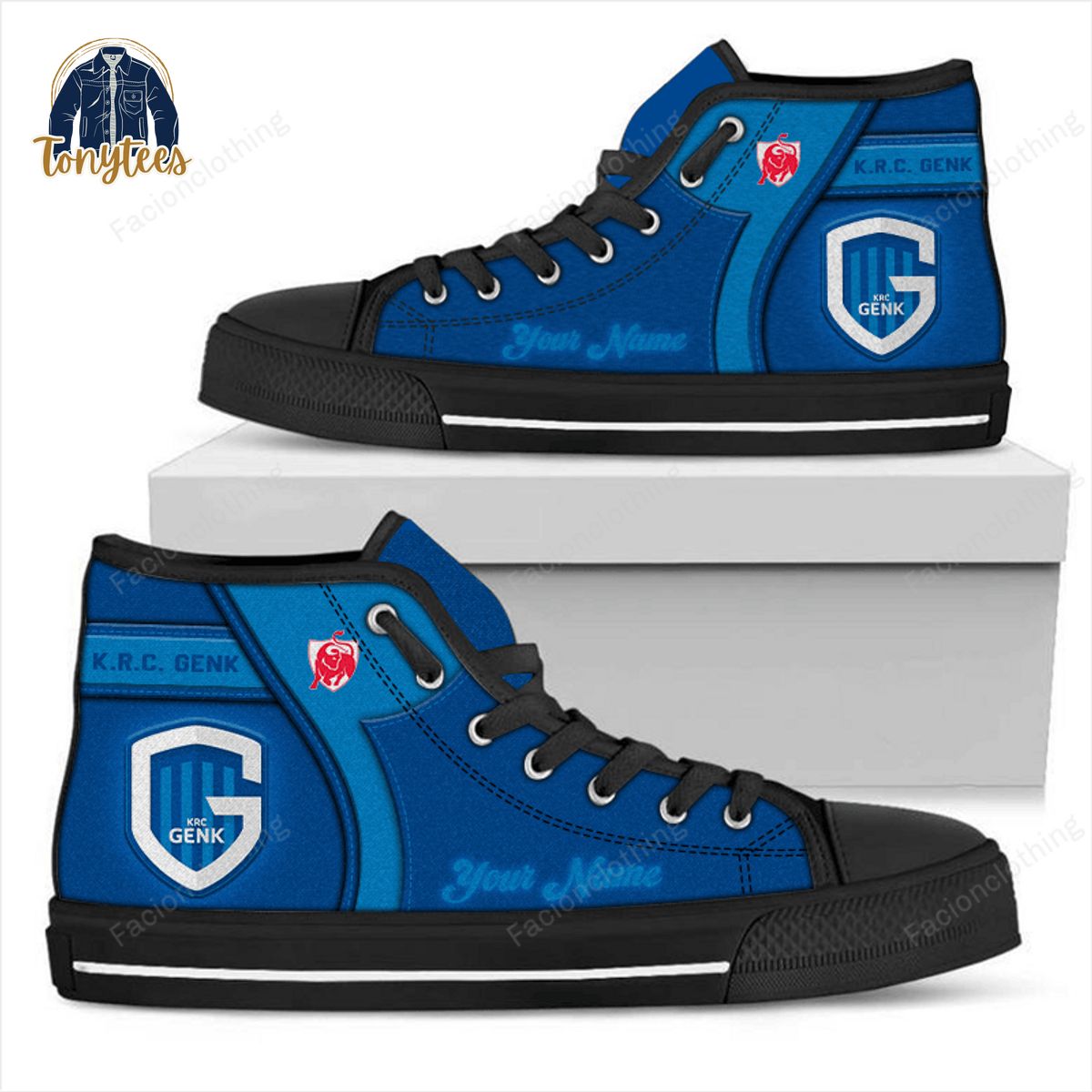 KRC Genk Personalized High Top Canvas Shoes