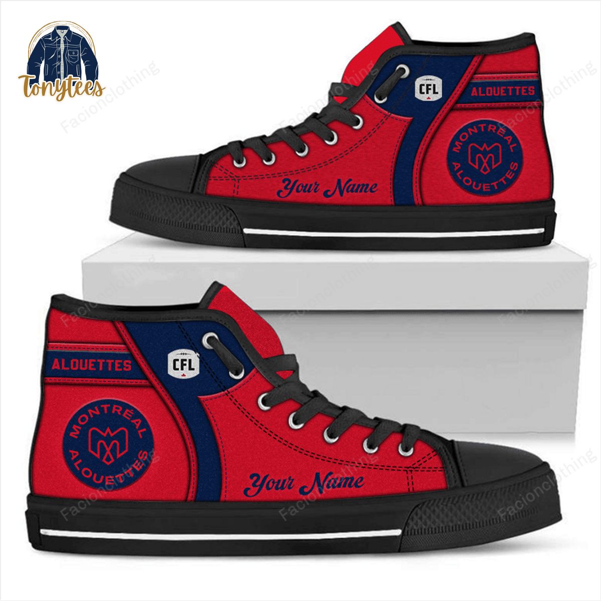 Montreal Alouettes CFL Personalized High Top Canvas Shoes