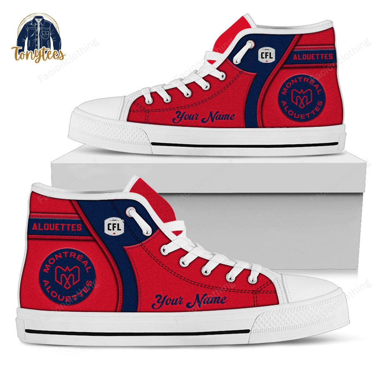 Montreal Alouettes CFL Personalized High Top Canvas Shoes