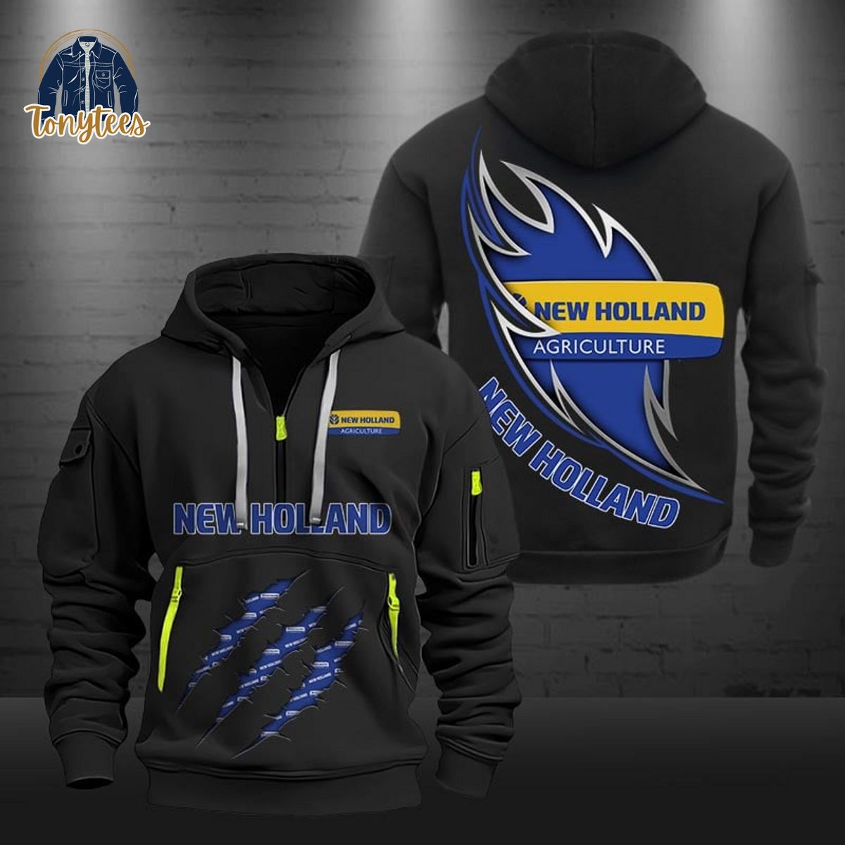 New Holland Agriculture Tractors Heavy Hoodie