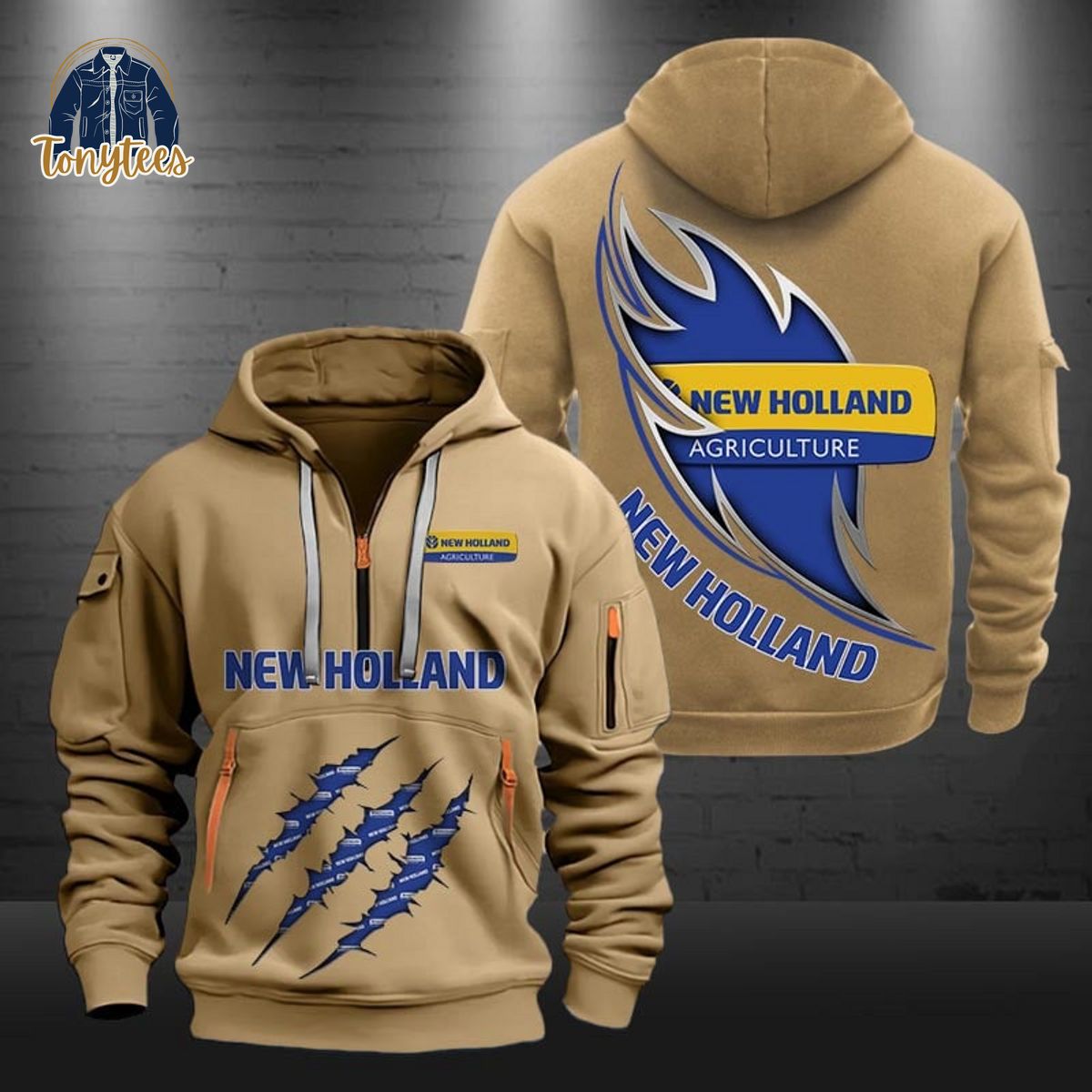 New Holland Agriculture Tractors Heavy Hoodie