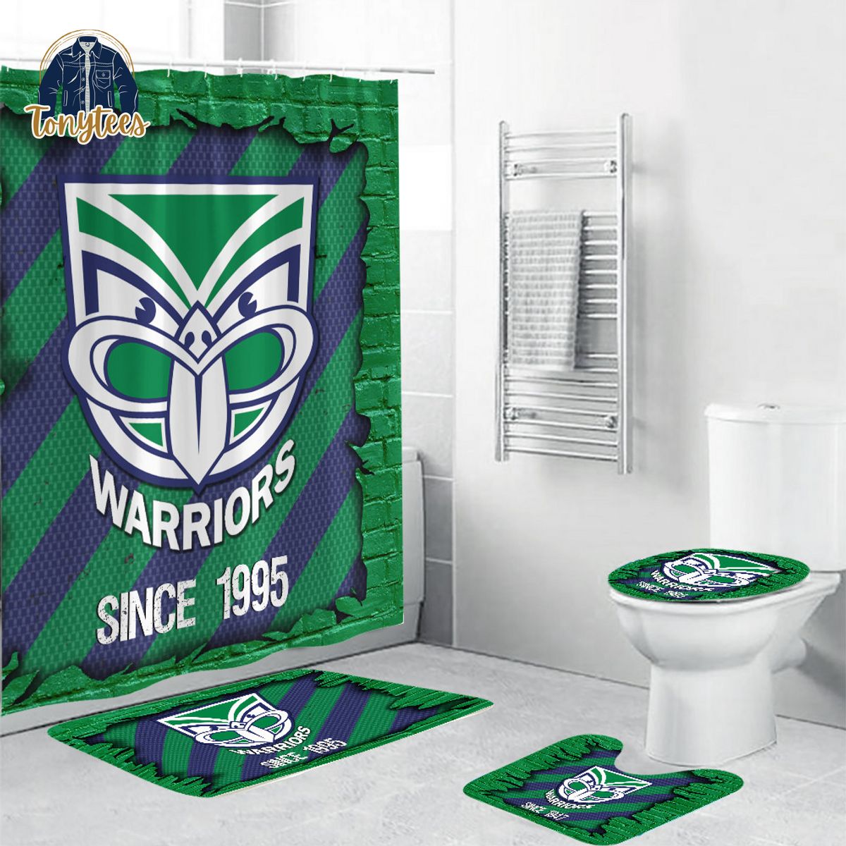 New Zealand Warriors NRL Shower Curtain Bathroom Set