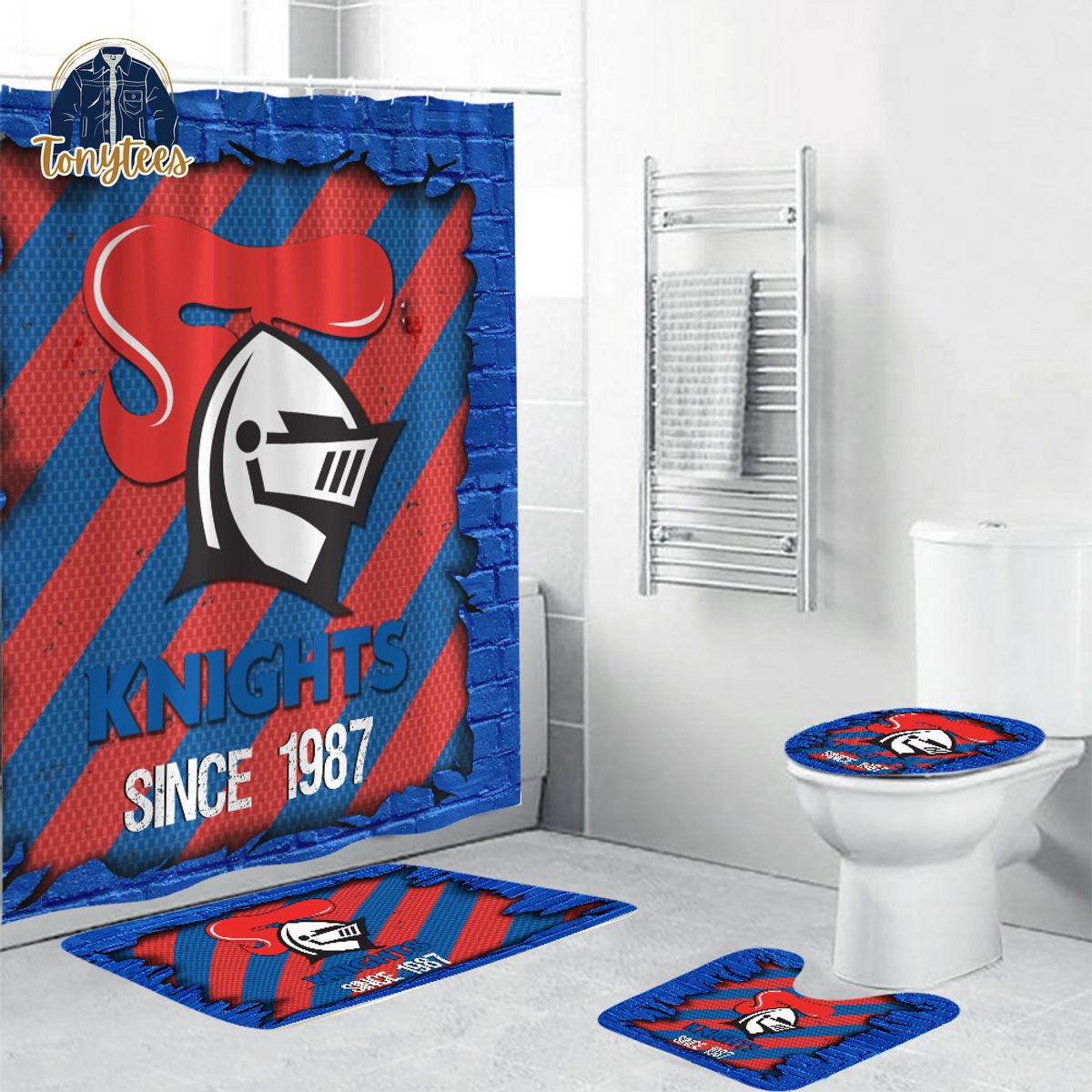 Newcastle Knights NRL Shower Curtain Bathroom Set