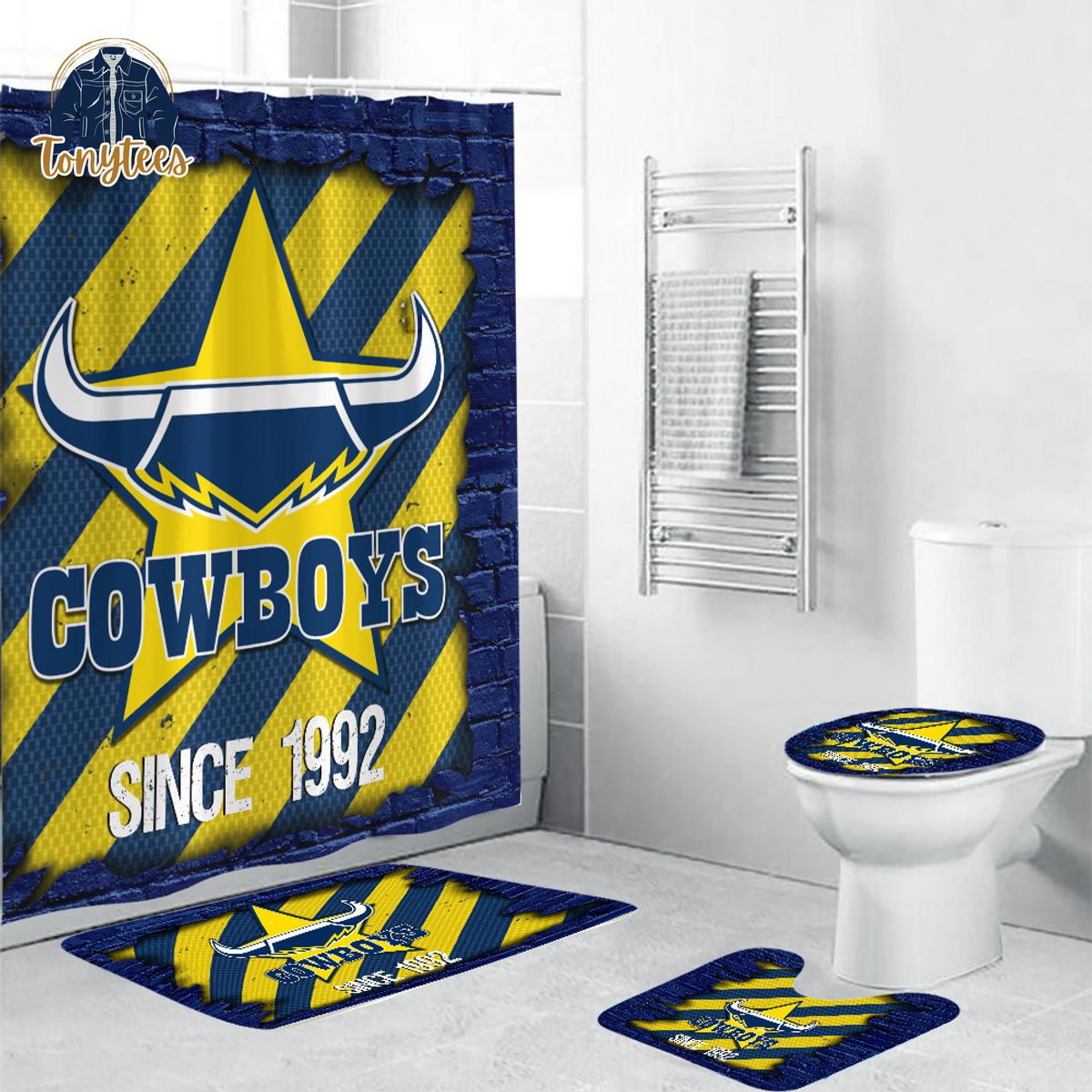 North Queensland Cowboys NRL Shower Curtain Bathroom Set