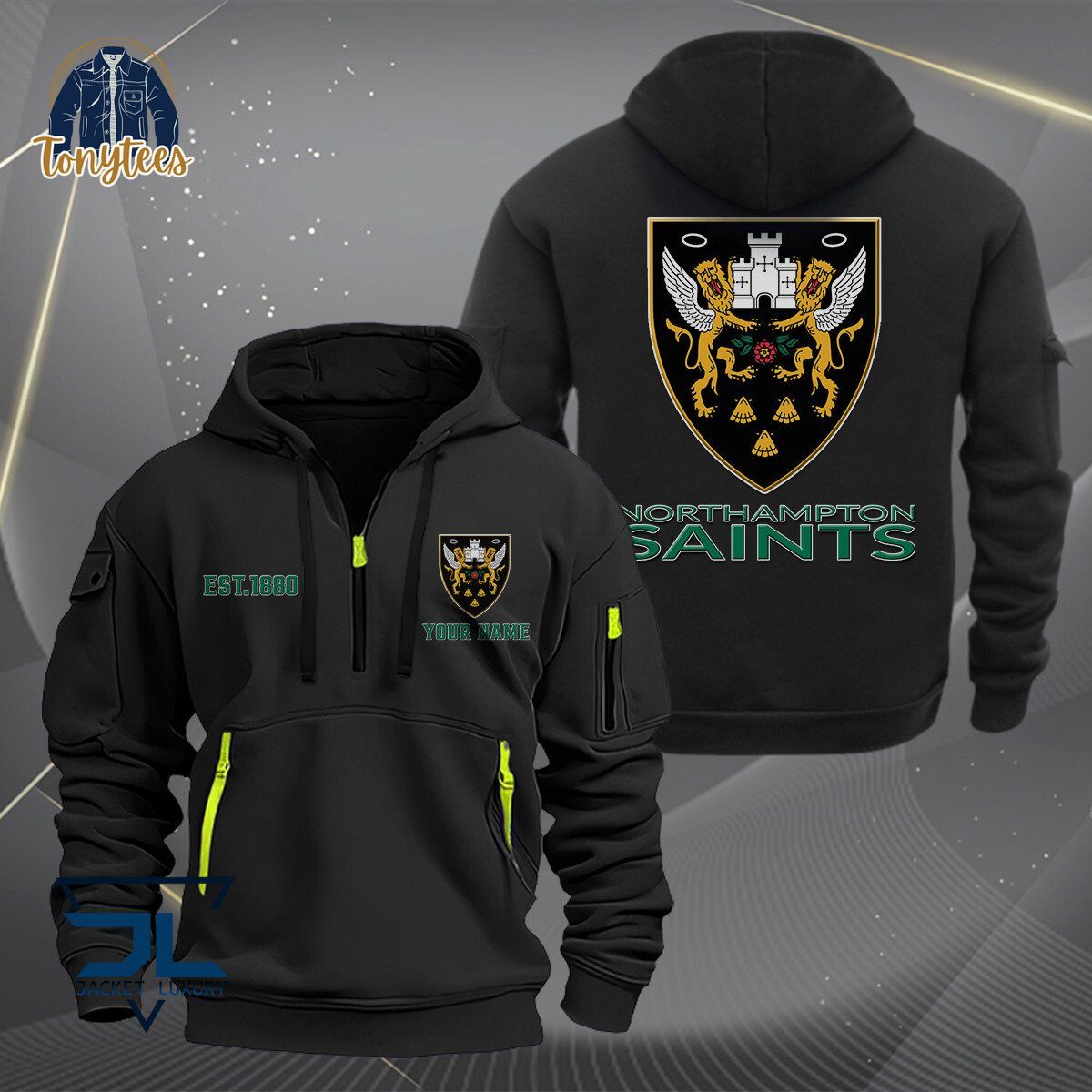 Northampton Saints Rugby Personalized Heavy Hoodie