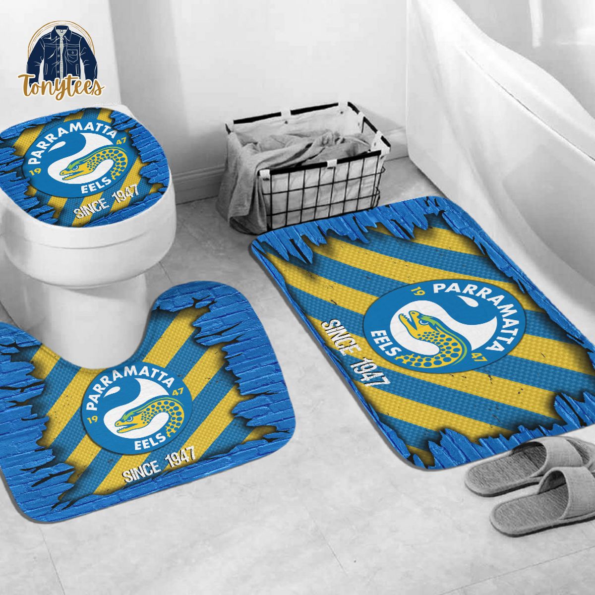 Parramatta Eels NRL Shower Curtain Bathroom Set