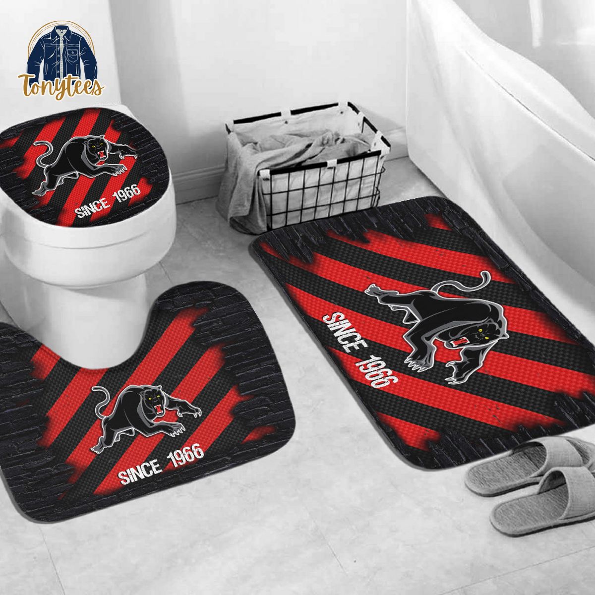 Penrith Panthers NRL Shower Curtain Bathroom Set