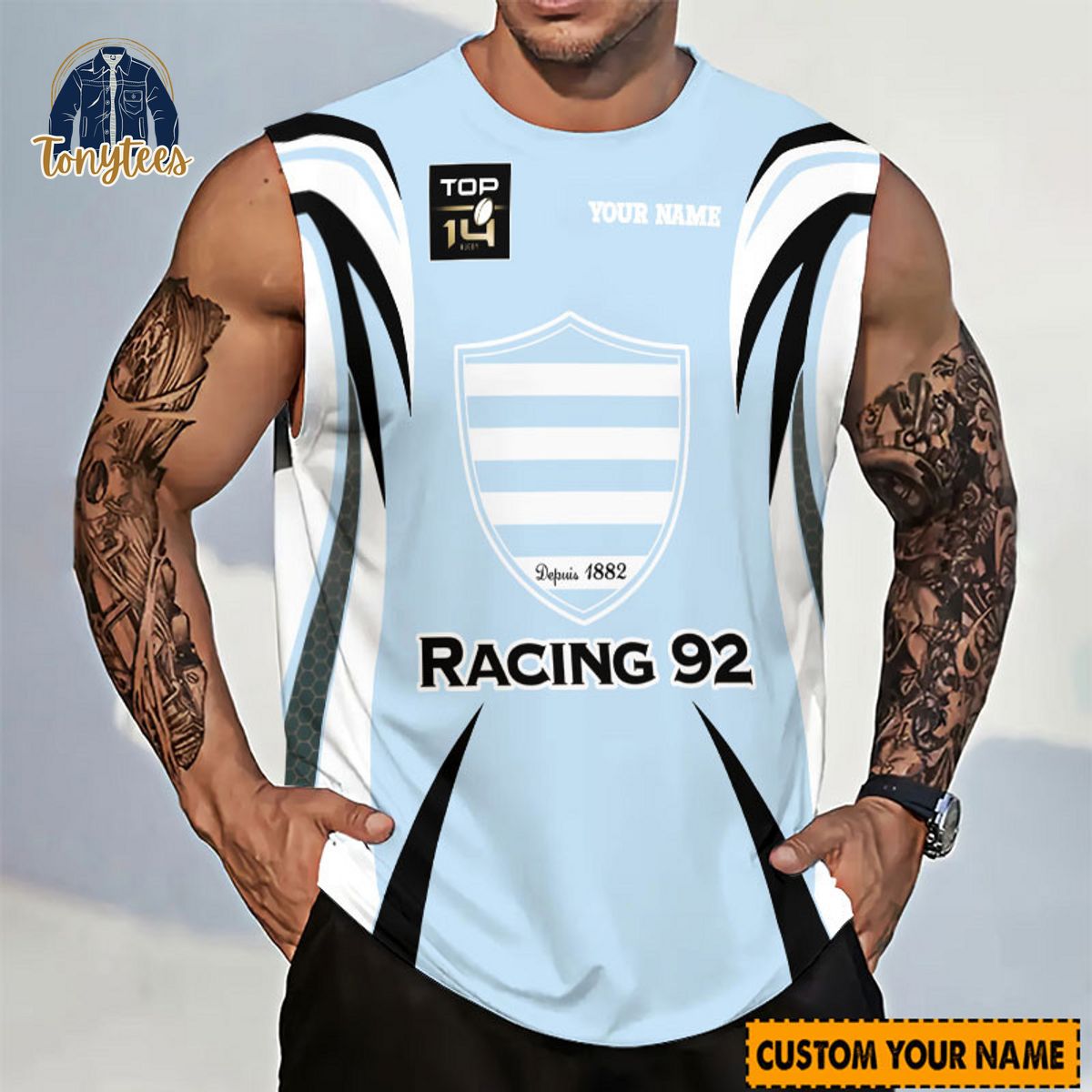 Racing 92 Rugby Top 14 Personalized Tanktop