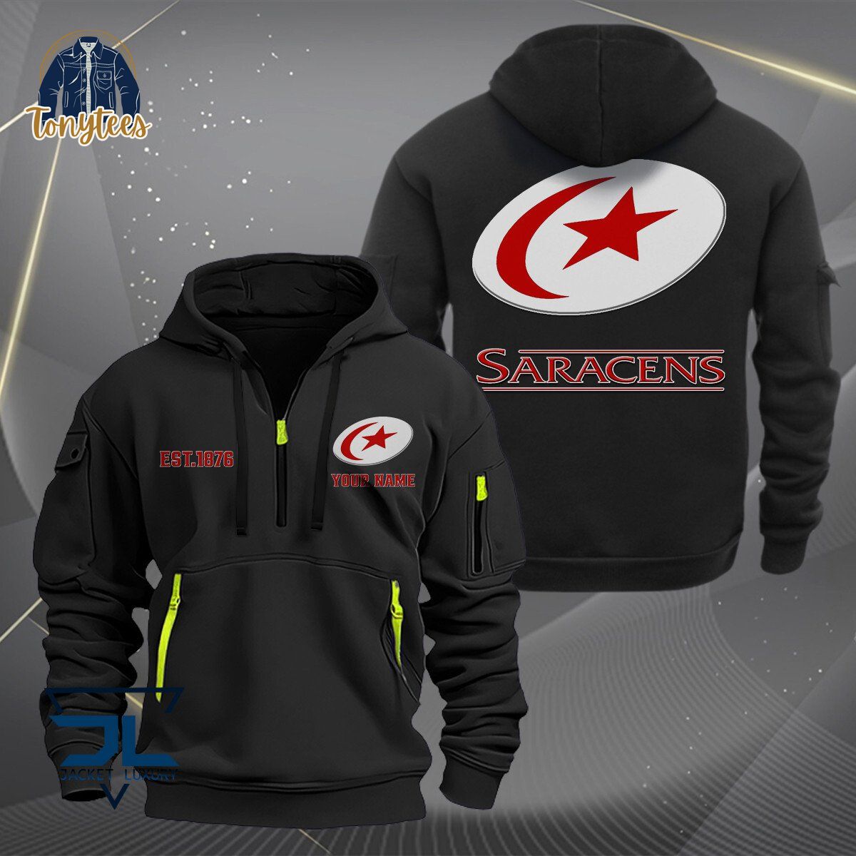 Saracens Rugby Personalized Heavy Hoodie