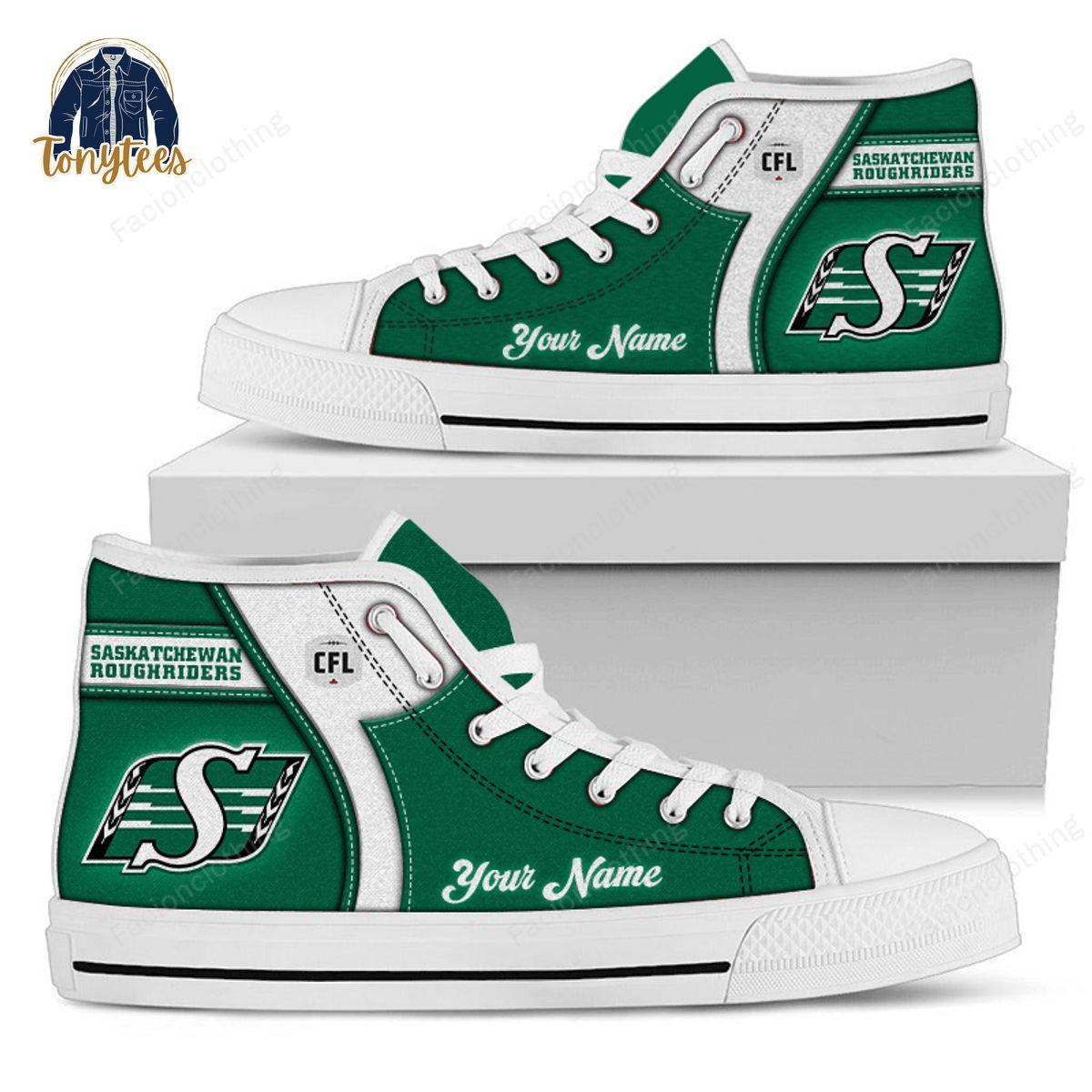 Saskatchewan Roughriders CFL Personalized High Top Canvas Shoes