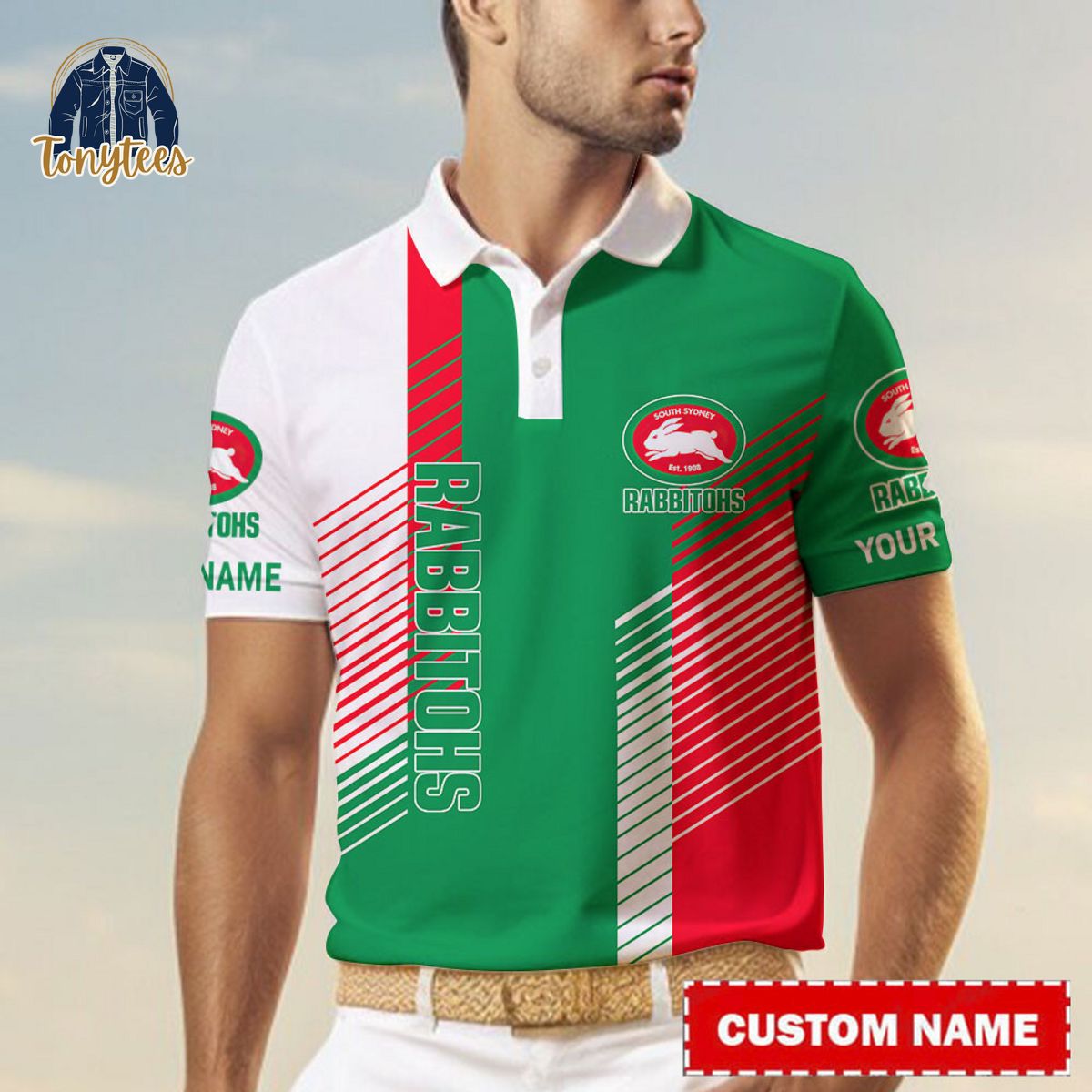 South Sydney Rabbitohs NRL Custom Name Polo Shirt